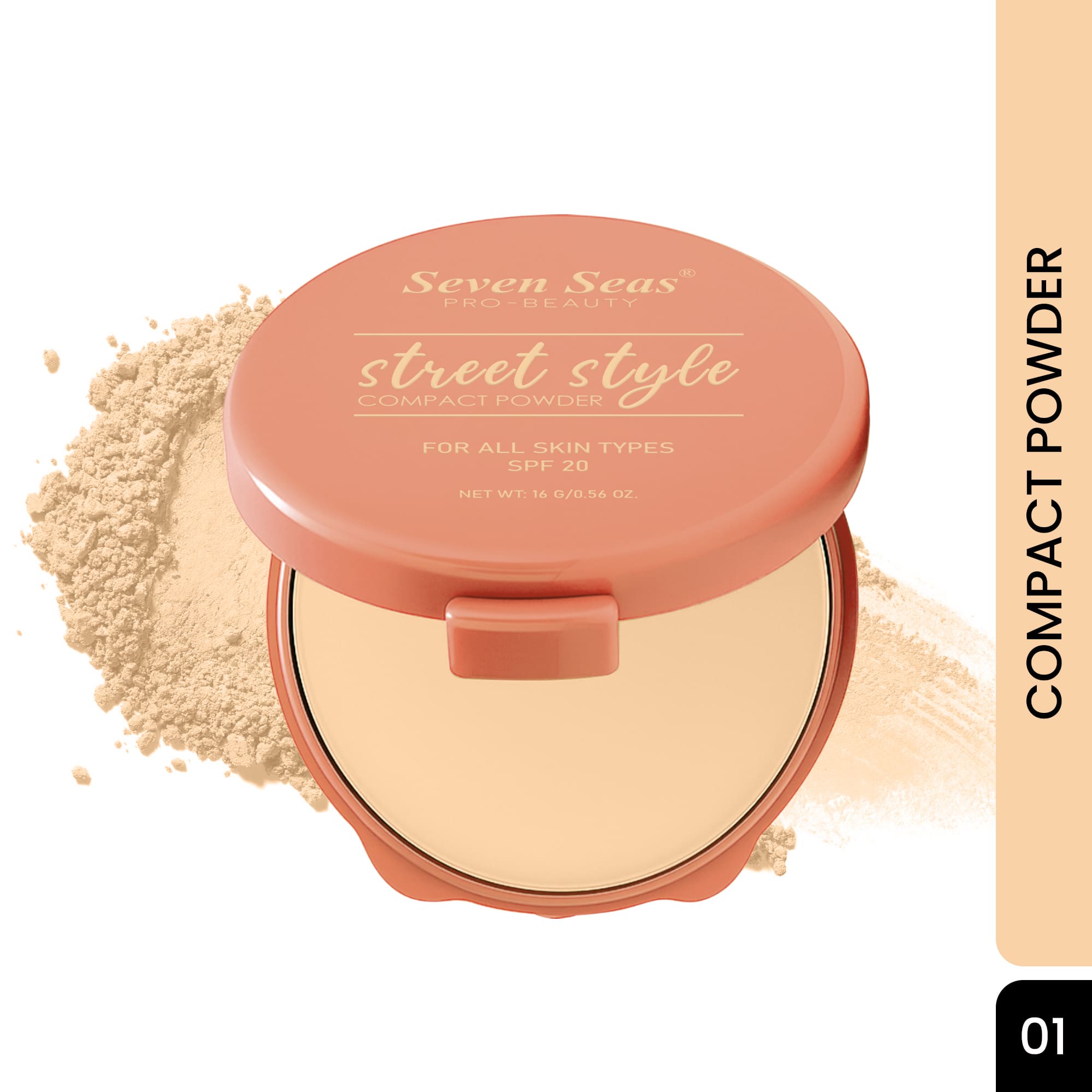 Seven Seas Absolute Compact Powder | Blends Effortlessly | Perfect Coverage | Comfortable Wear | Weightless Texture | Suitable for All Skin Types - Seven Seas Cosmetics