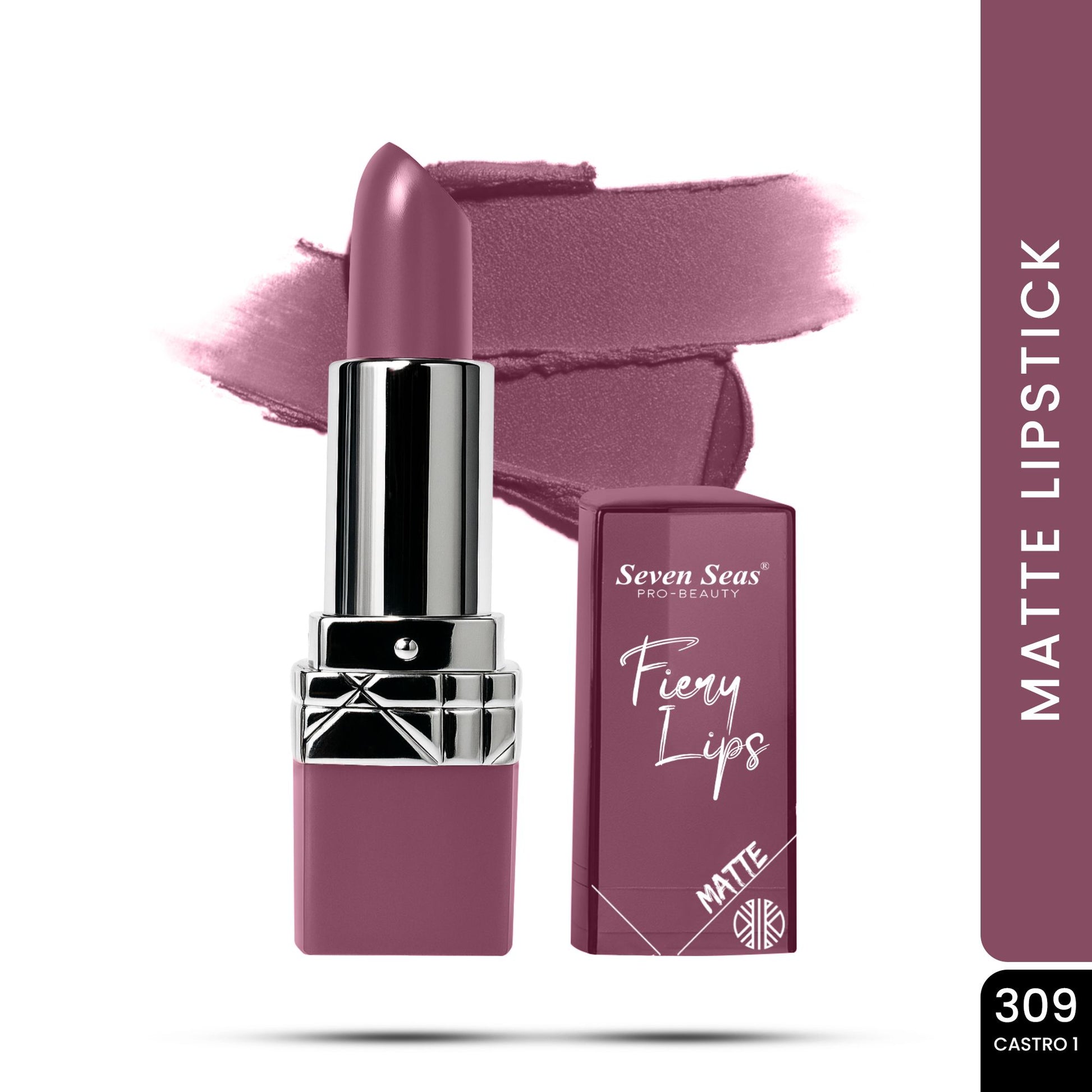 Seven Seas Fiery Lips Matte Lipstick | Long Lasting Matte Lipstick | Intense Matte Finish | Creamy Texture | Highly Pigmented Lipstick - Seven Seas Cosmetics