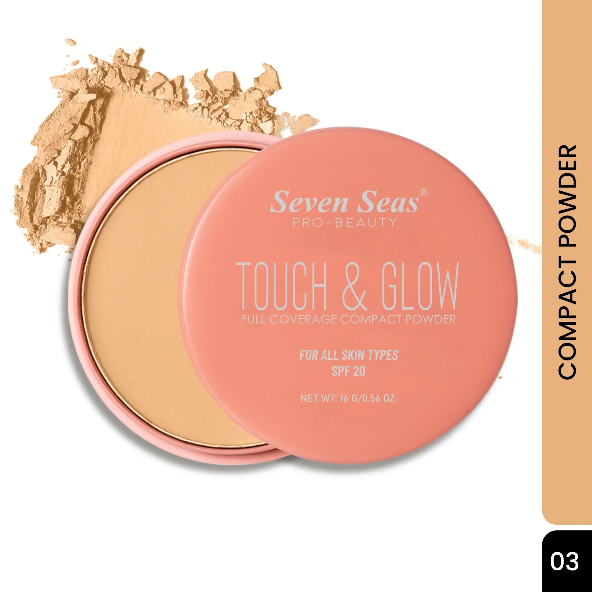 Touch & Glow Full Coverage Compact Powder - Seven Seas Cosmetics