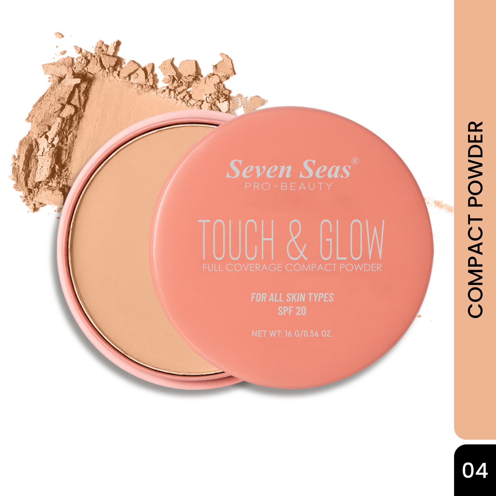 Seven Seas Touch & Glow Full Coverage Compact Powder | SPF-20 | Compact Powder for Women - Seven Seas Cosmetics