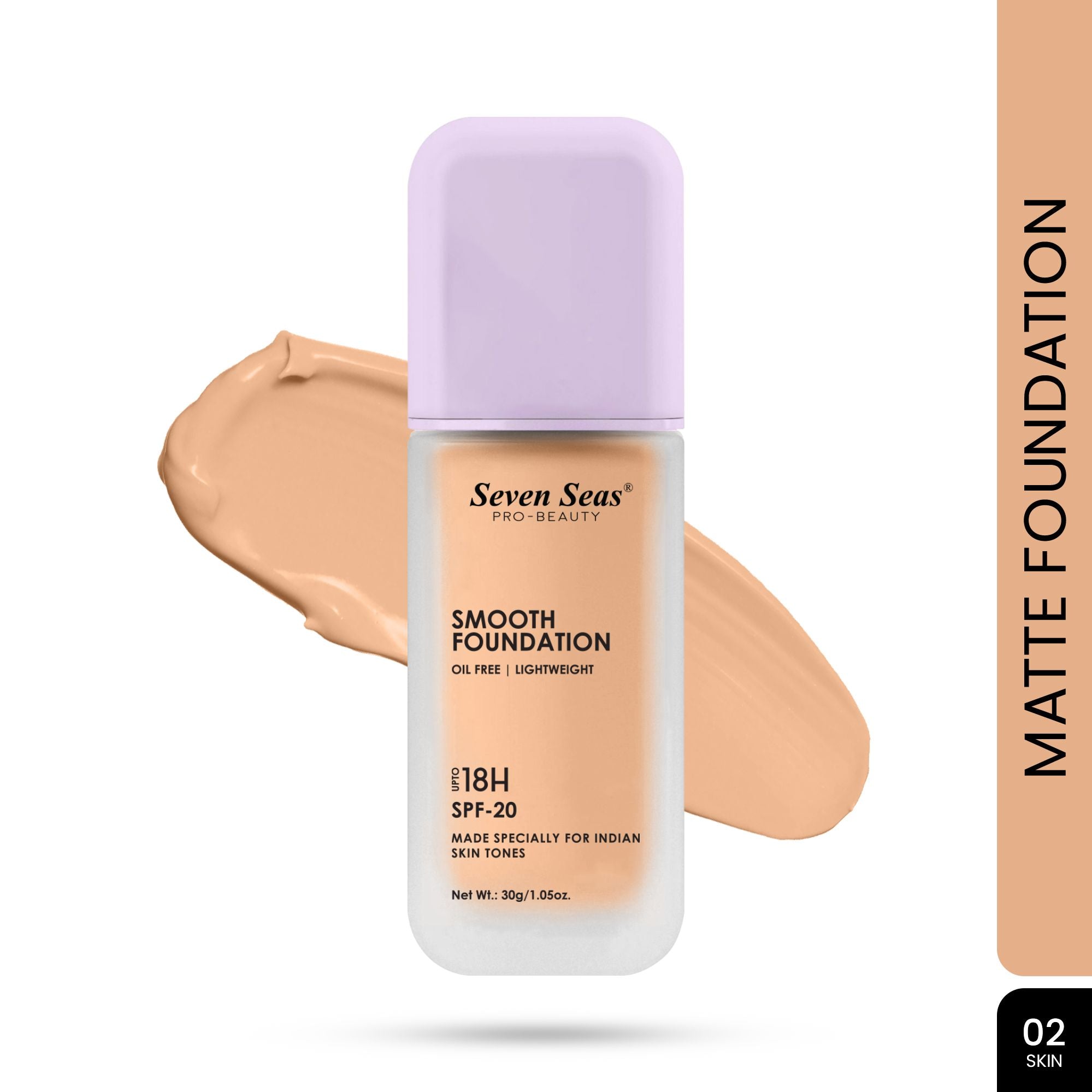 Seven Seas Smooth Foundation | Oil Free | Lightweight | Long Lasting Foundation for Face Makeup | SPF-20 - Seven Seas Cosmetics