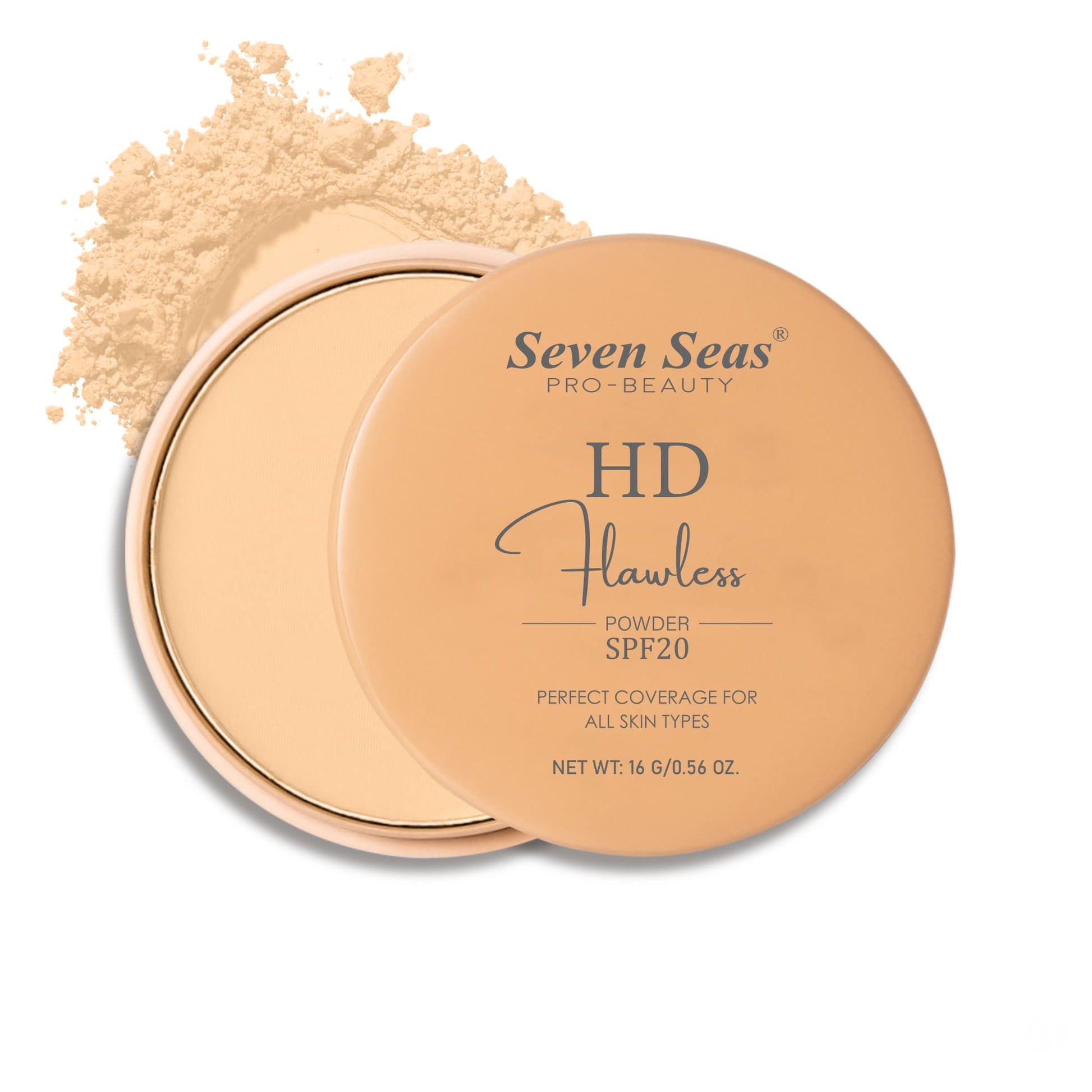 Seven Seas HD Flawless Compact Powder | SPF-20 | Perfect Coverage For All Skin Types | Soft Texture | Oil Free and Blends Effortlessly - Seven Seas Cosmetics