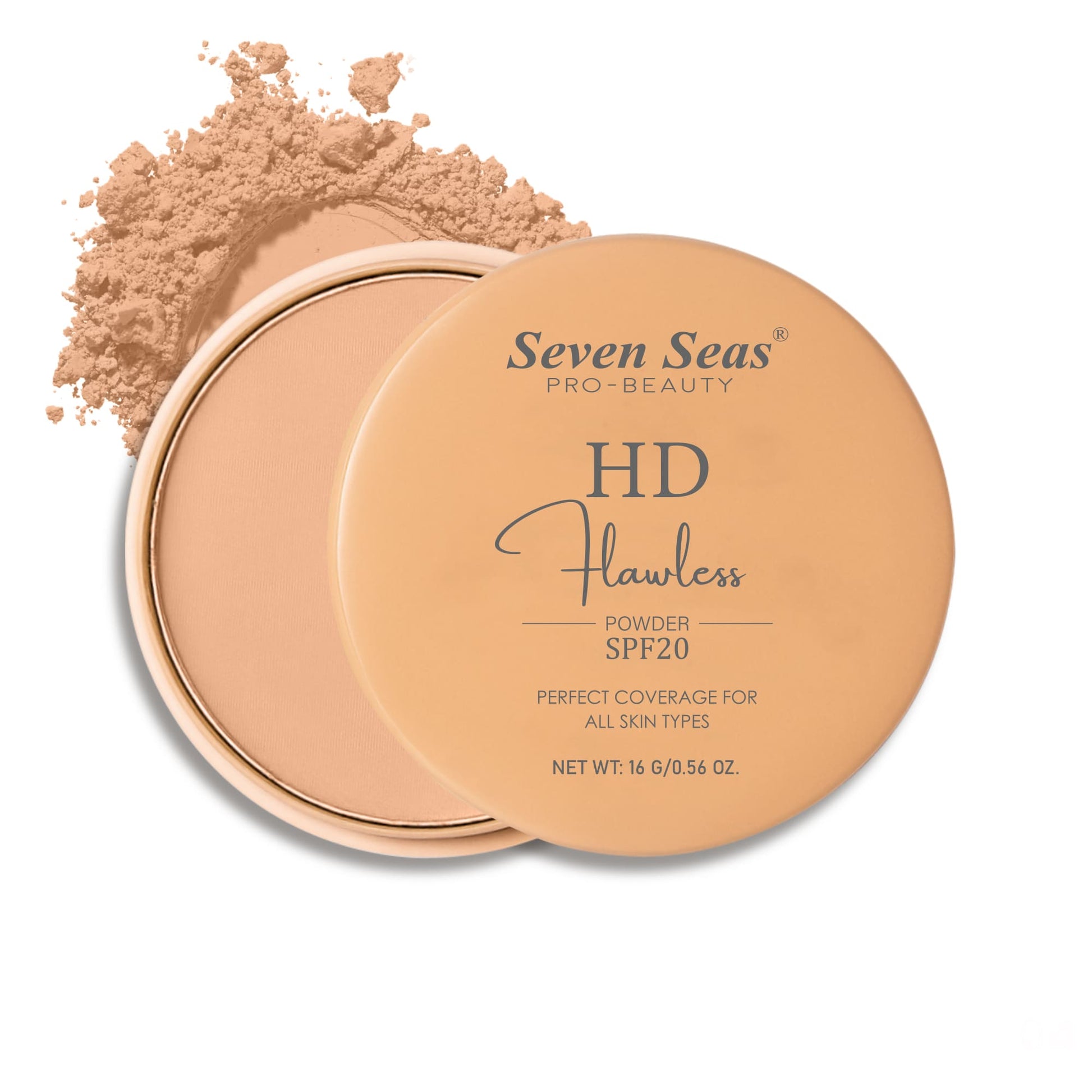 Seven Seas HD Flawless Compact Powder | SPF-20 | Perfect Coverage For All Skin Types | Soft Texture | Oil Free and Blends Effortlessly - Seven Seas Cosmetics