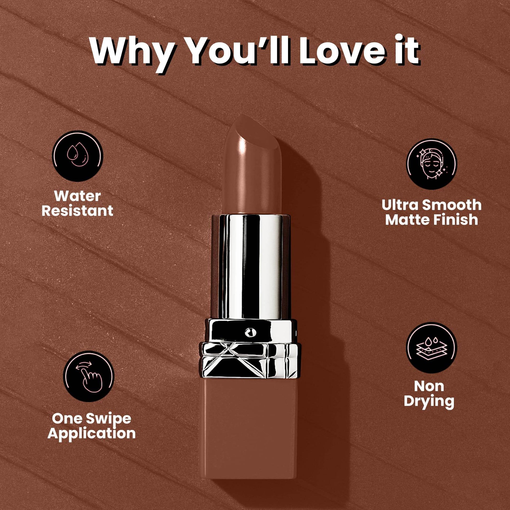 Seven Seas Fiery Lips Matte Lipstick | Long Lasting Matte Lipstick | Intense Matte Finish | Creamy Texture | Highly Pigmented Lipstick - Seven Seas Cosmetics