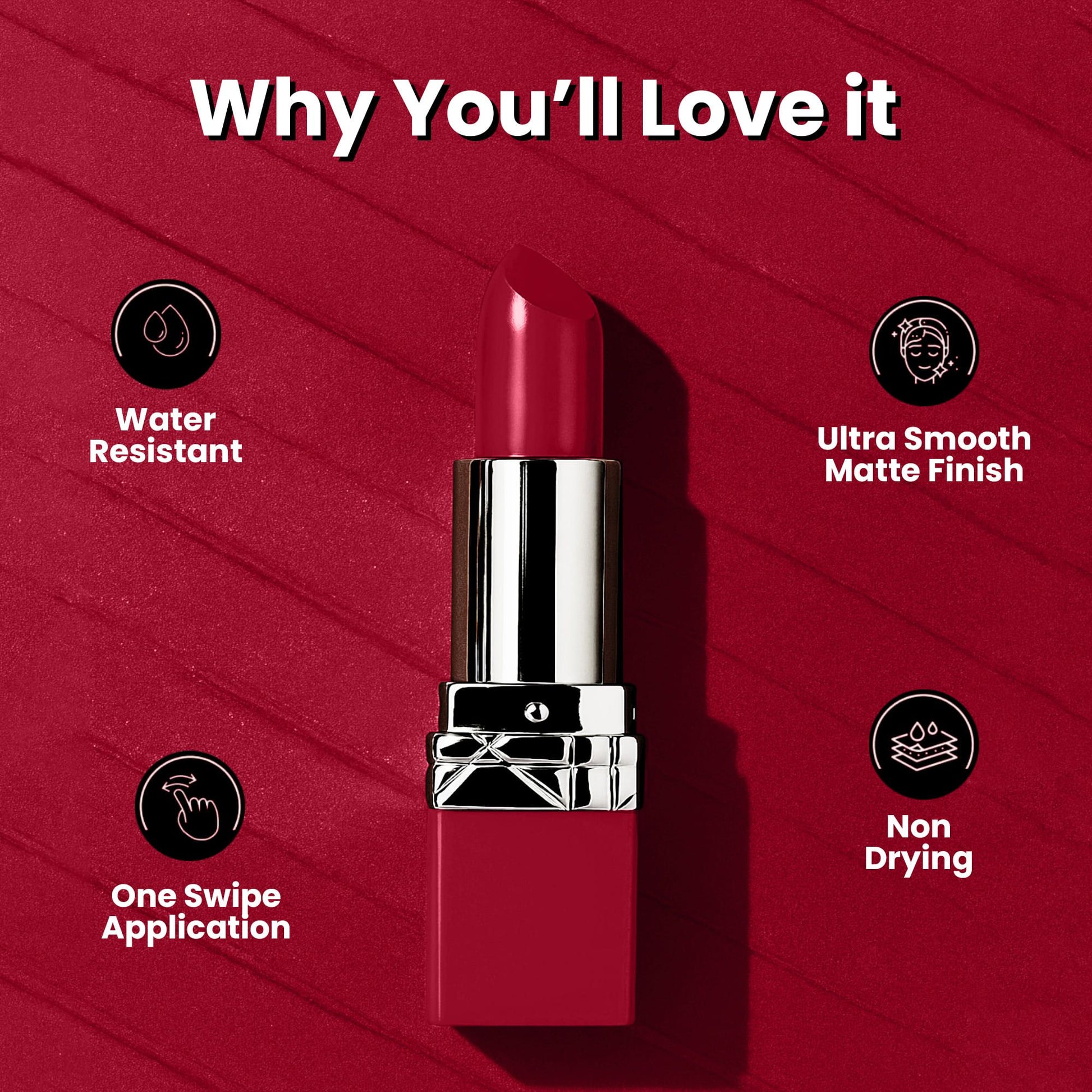 Seven Seas Fiery Lips Matte Lipstick | Long Lasting Matte Lipstick | Intense Matte Finish | Creamy Texture | Highly Pigmented Lipstick - Seven Seas Cosmetics