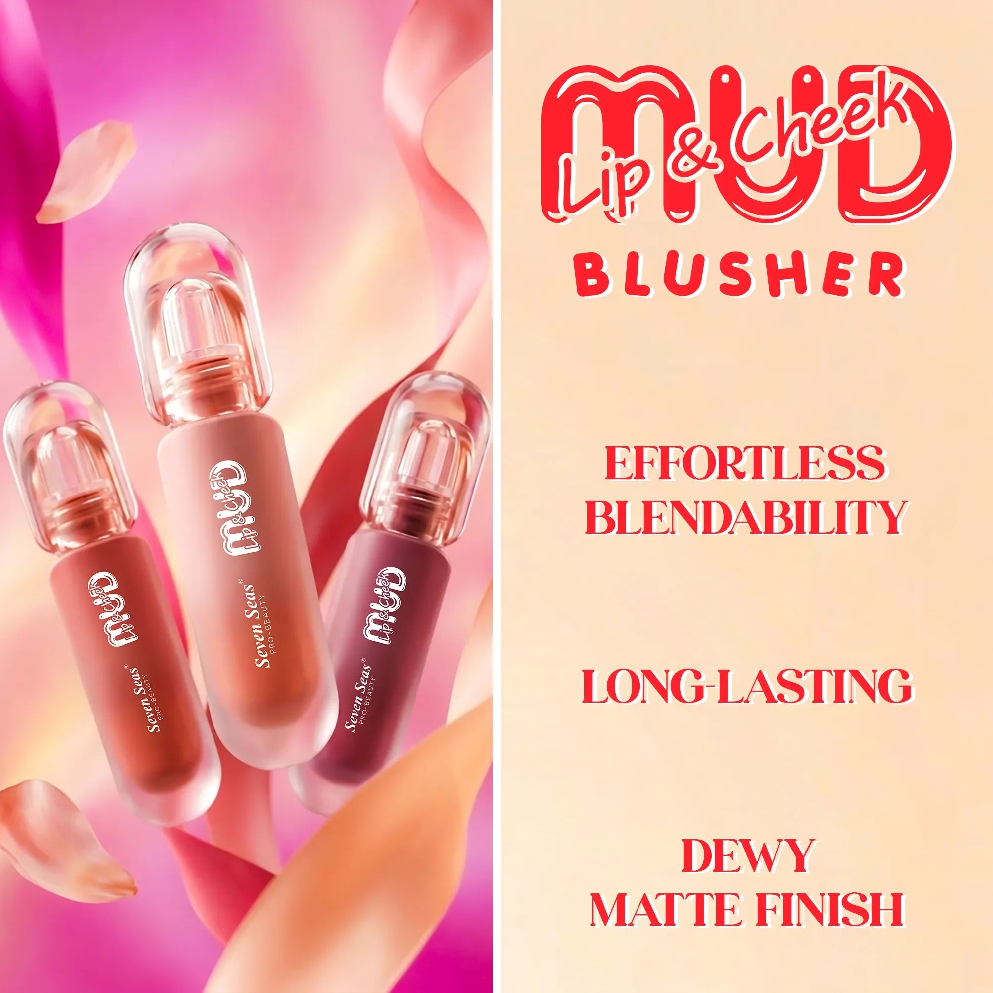 Mud Lip & Cheek Blusher | Velvet Tint - Seven Seas Cosmetics