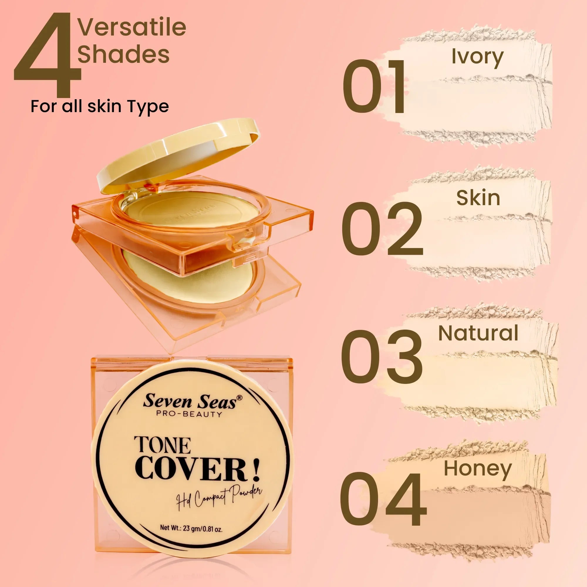 Tone Cover HD Compact Powder | Smooth Matte Finish - Seven Seas Cosmetics
