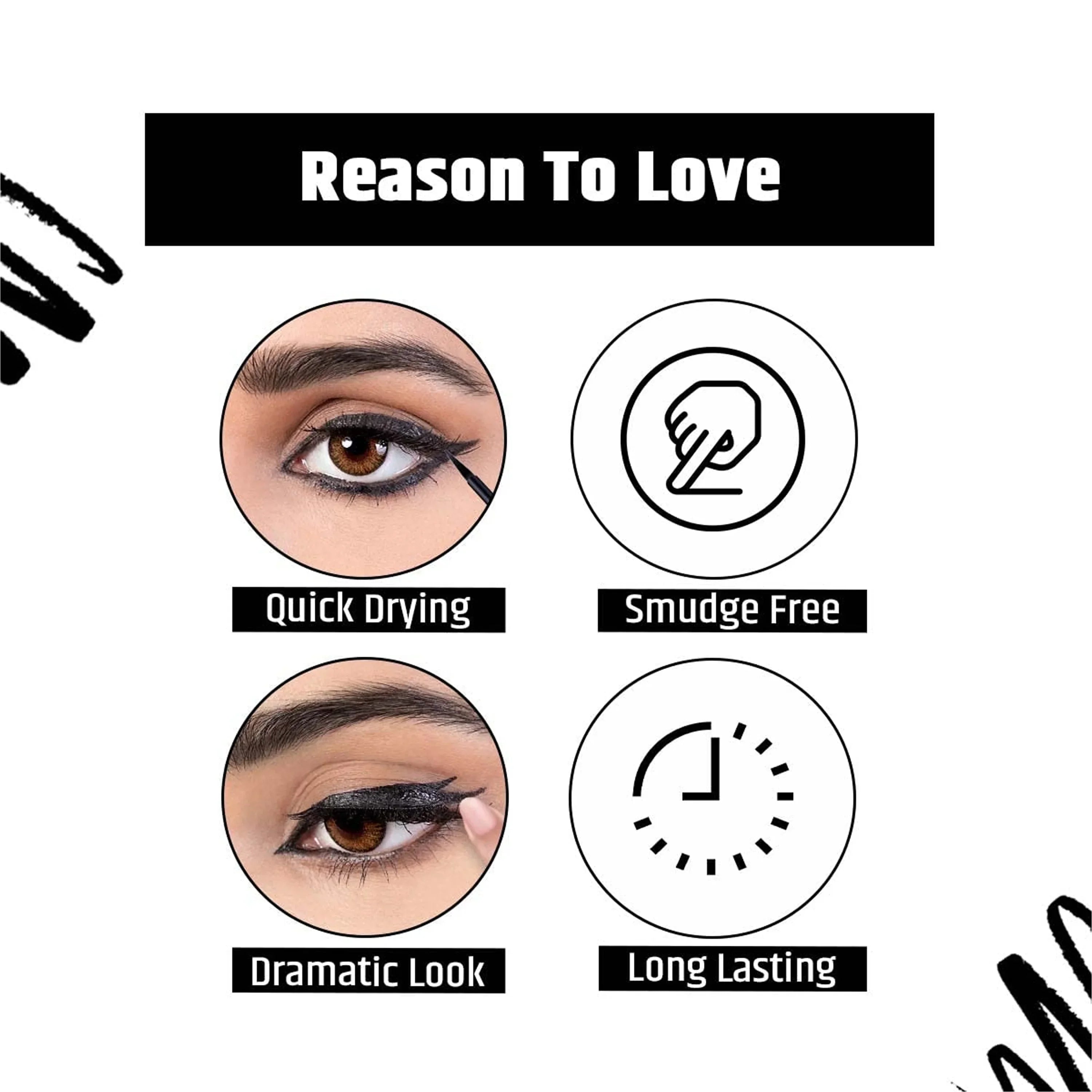 Dark Line Liquid Eyeliner | Long Lasting Waterproof Eye Makeup - Seven Seas Cosmetics
