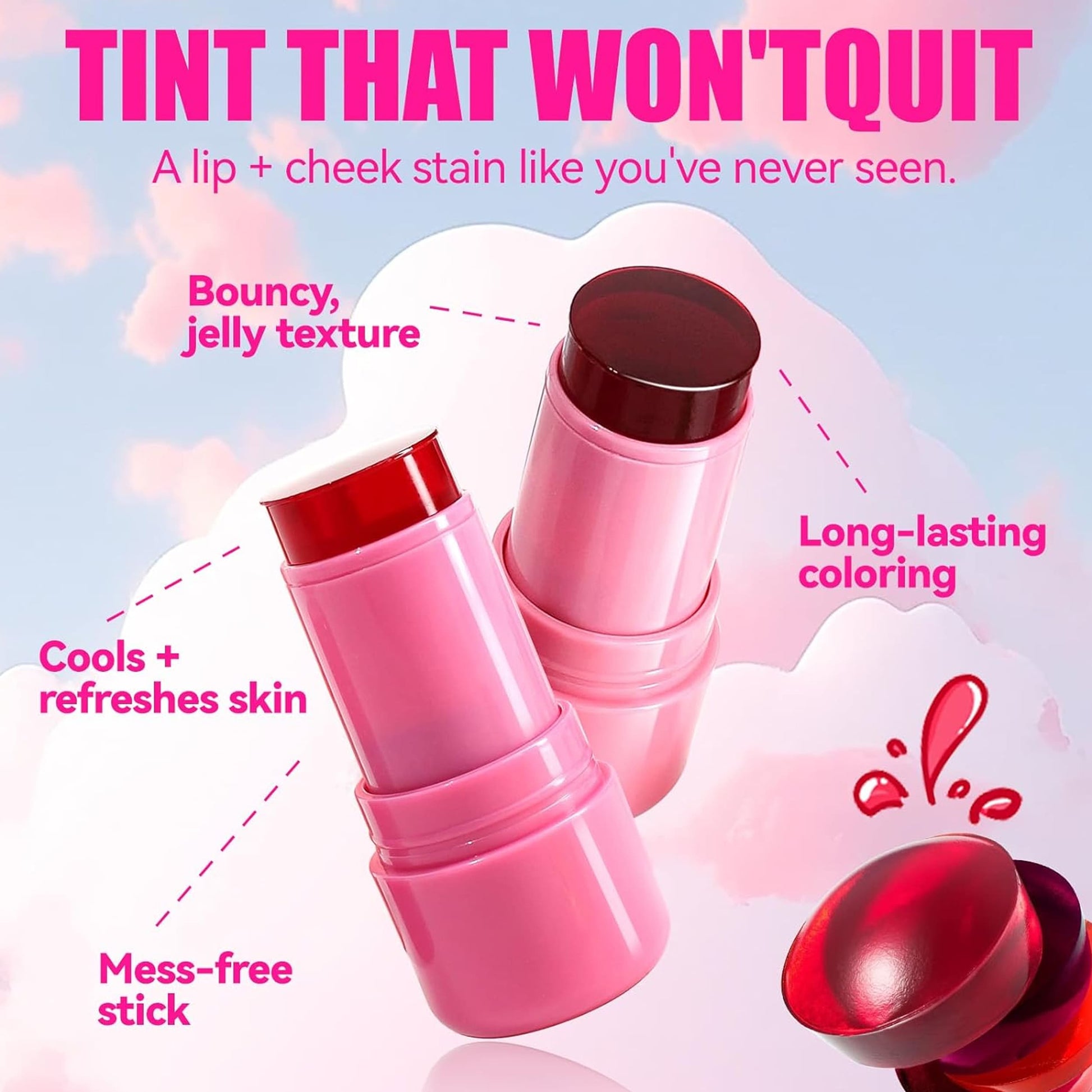 Seven Seas Matte Jelly Blush Tint | Moisturising | Long-Lasting Lip And Cheek Tint | Highly Pigmented | Smudgeproof | Jelly Tint For Women And Girls - Seven Seas Cosmetics