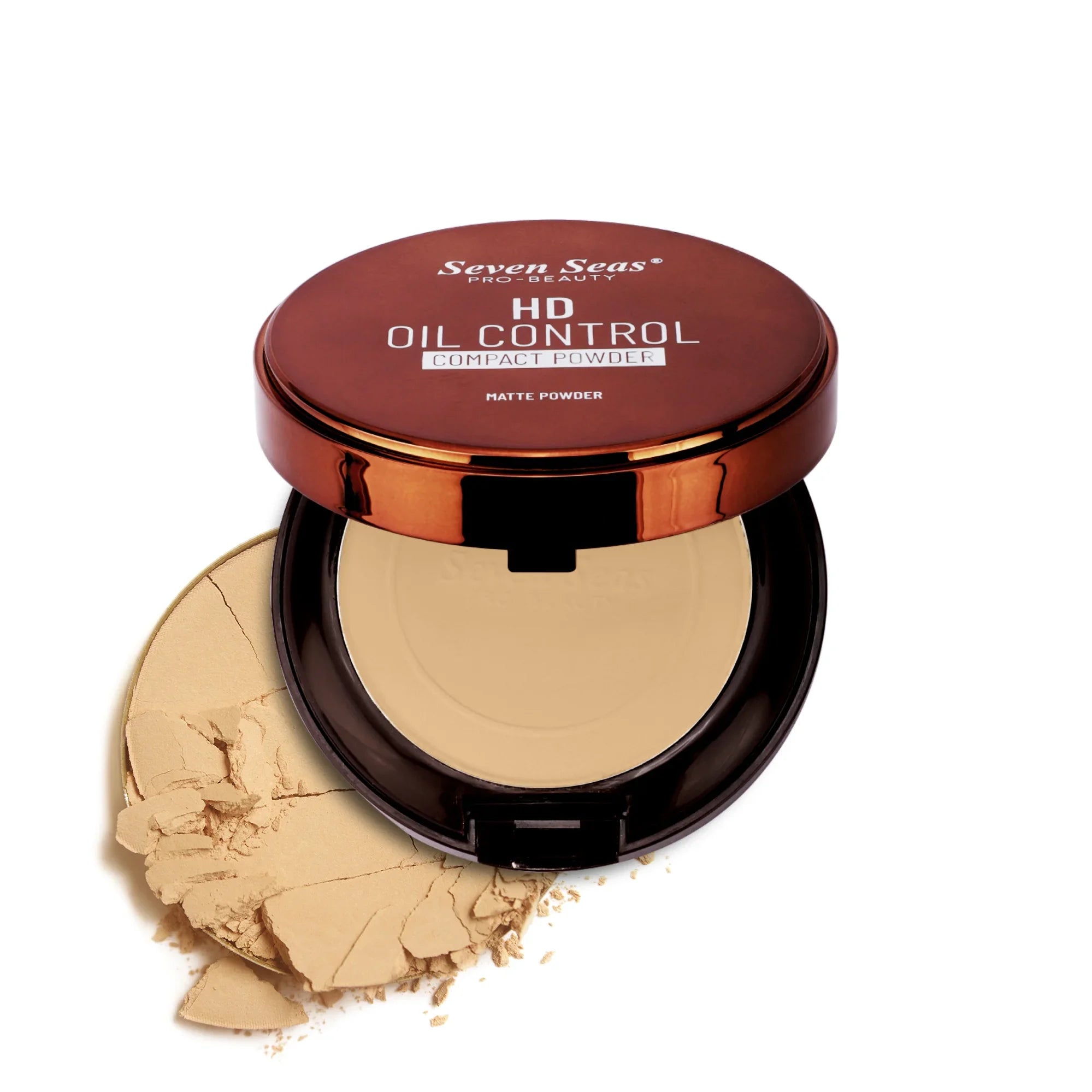 2 In 1 HD Oil Control Matte Finish Pressed Compact Powder - Seven Seas Cosmetics