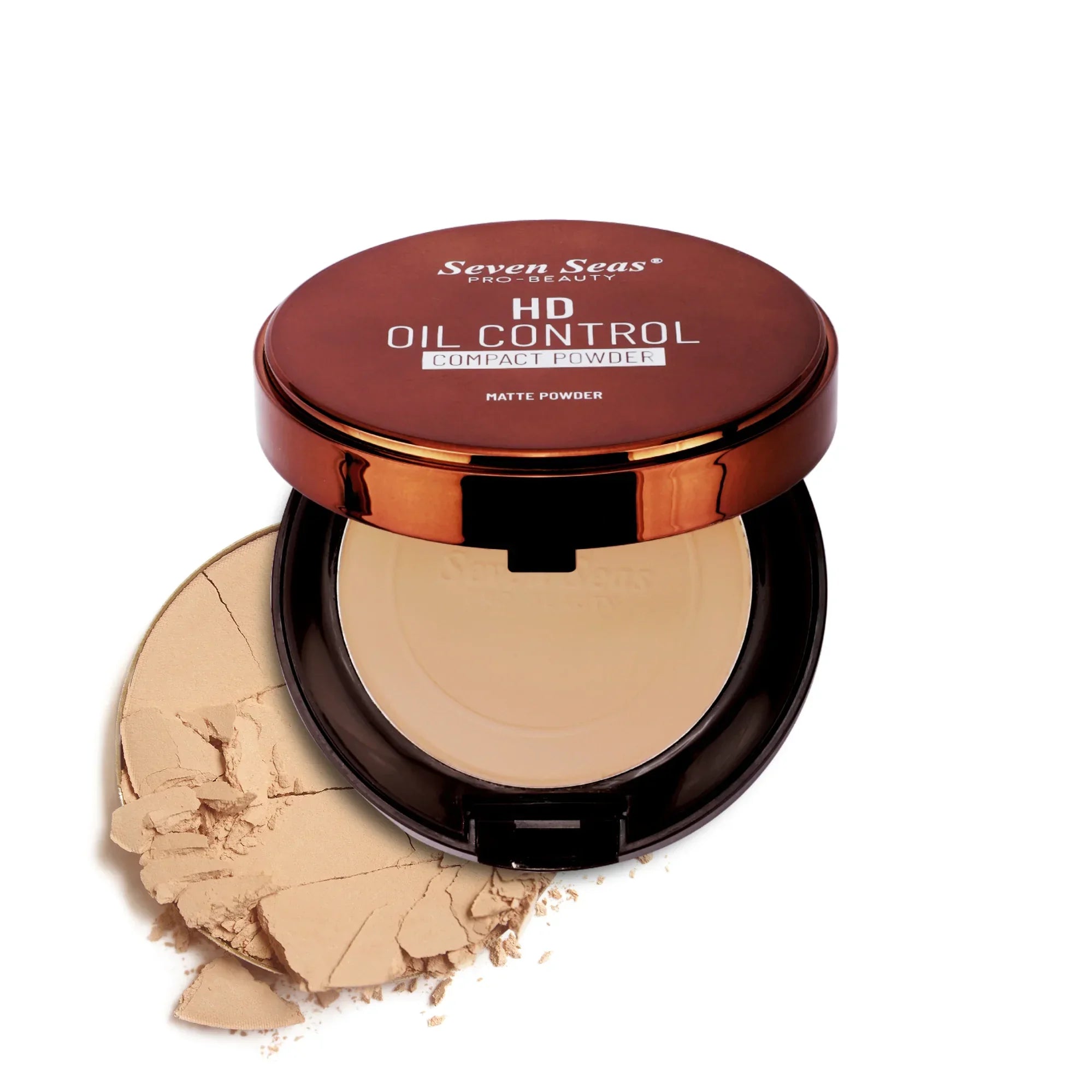 2 In 1 HD Oil Control Matte Finish Pressed Compact Powder - Seven Seas Cosmetics