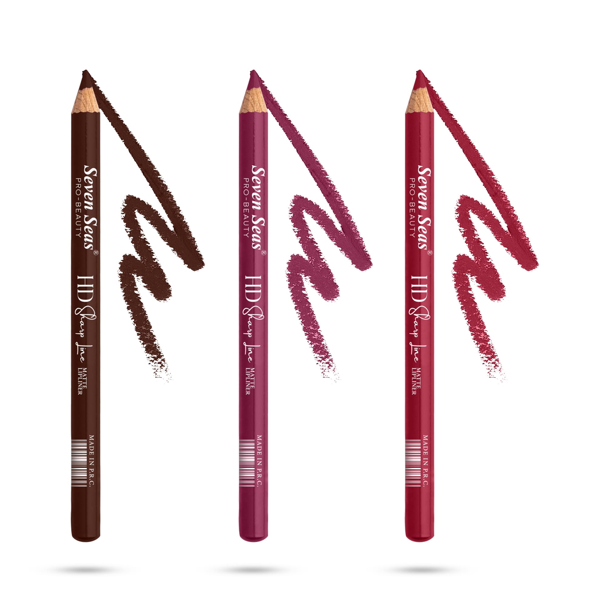 Seven Seas HD Sharp Line Lip Liner | Long Lasting and Waterproof Lip Liner Pencil (Muddy Brick/Choco Butter/Pink Roots, 3X1.3g) - Seven Seas Cosmetics