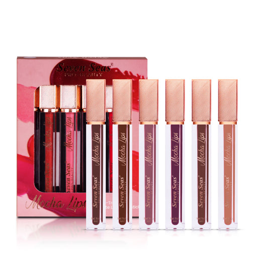 Pack of six Seven Seas Mocha Lips Matte Liquid Lipstick