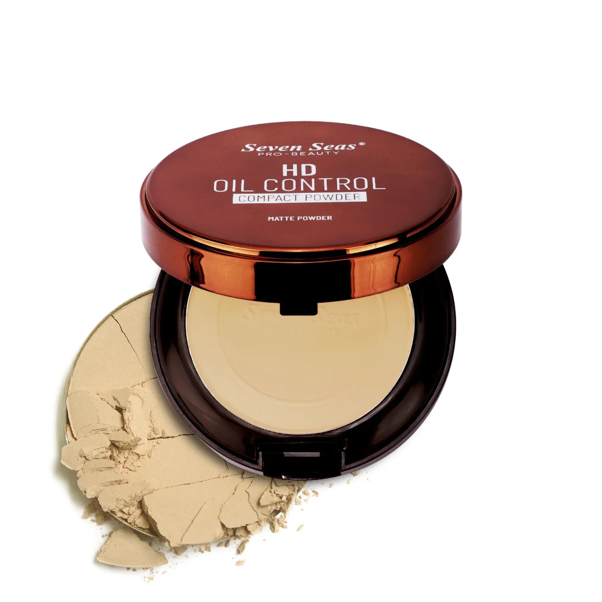 2 In 1 HD Oil Control Matte Finish Pressed Compact Powder - Seven Seas Cosmetics