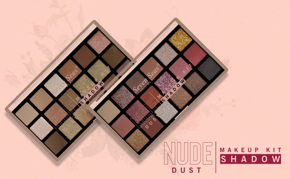 Nude Dust Eyeshadow Palette | Matte & Shimmer Nude Shades - Seven Seas Cosmetics