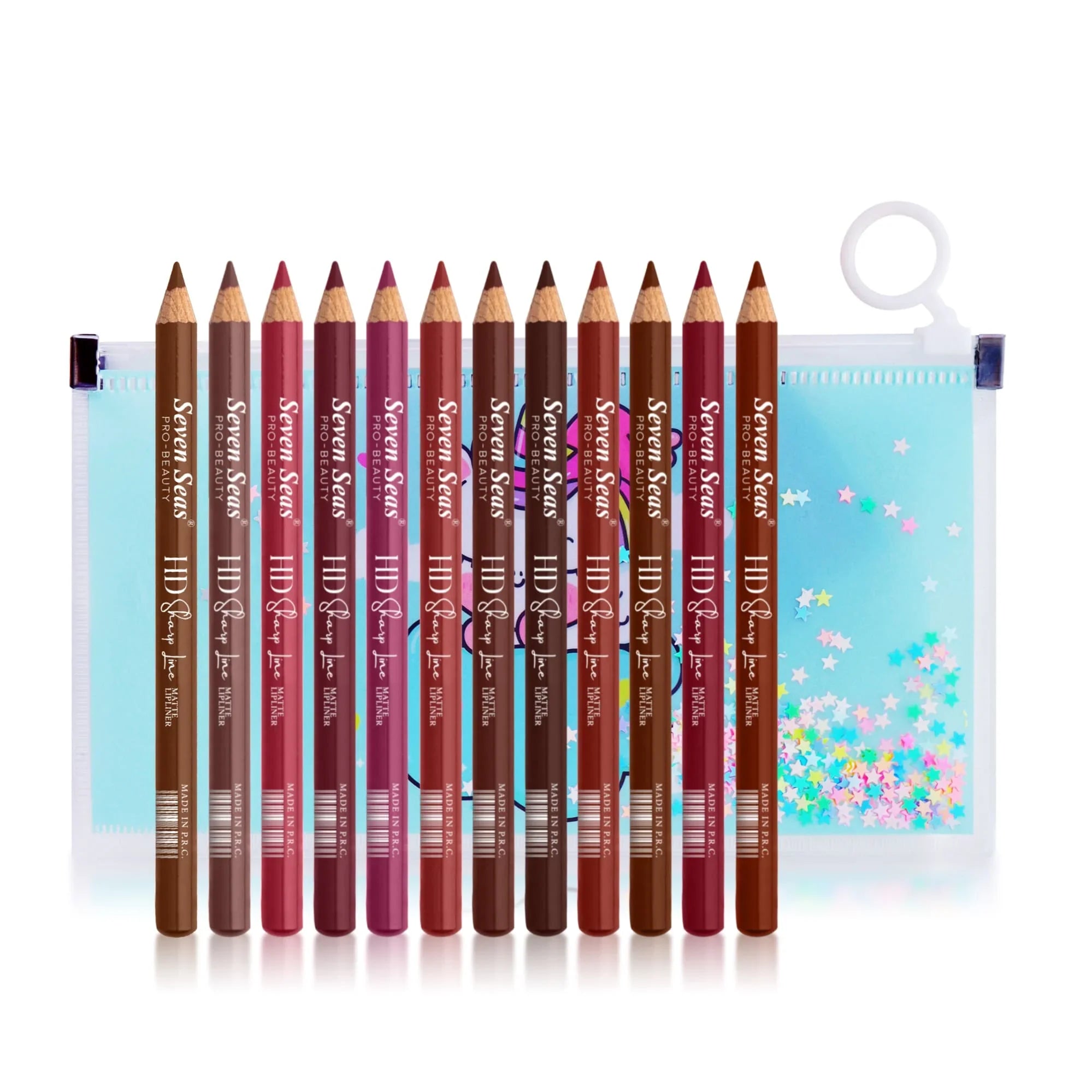 HD Sharp Line Matte Lip Liner | Transfer-Proof & Long Lasting (Pack of 12) - Seven Seas Cosmetics