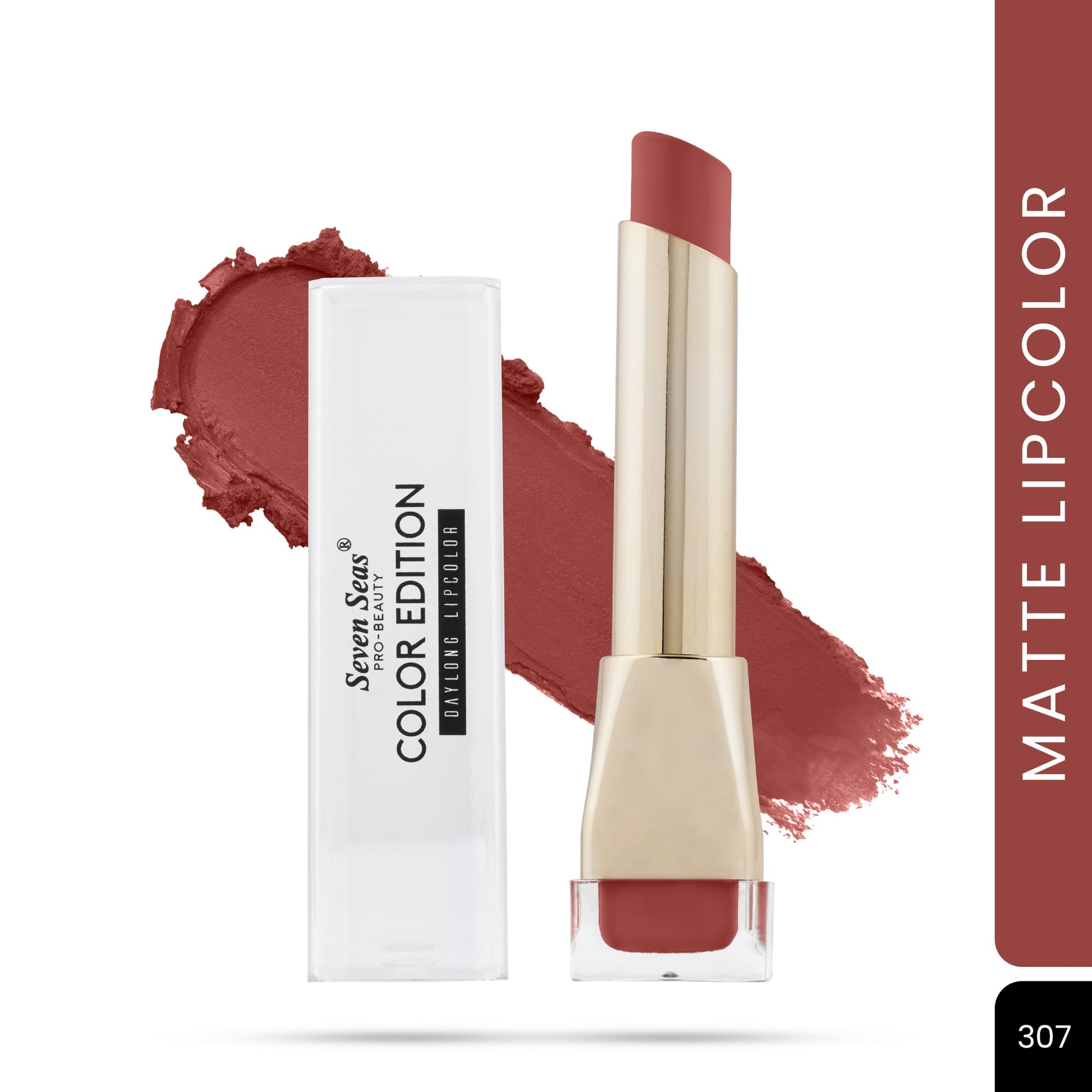 Seven Seas Color Edition Matte Lipstick | Highly Pigmented | Long Lasting | Waterproof | Smudgeproof | Single Coat Application | Lipstick for Women - Seven Seas Cosmetics