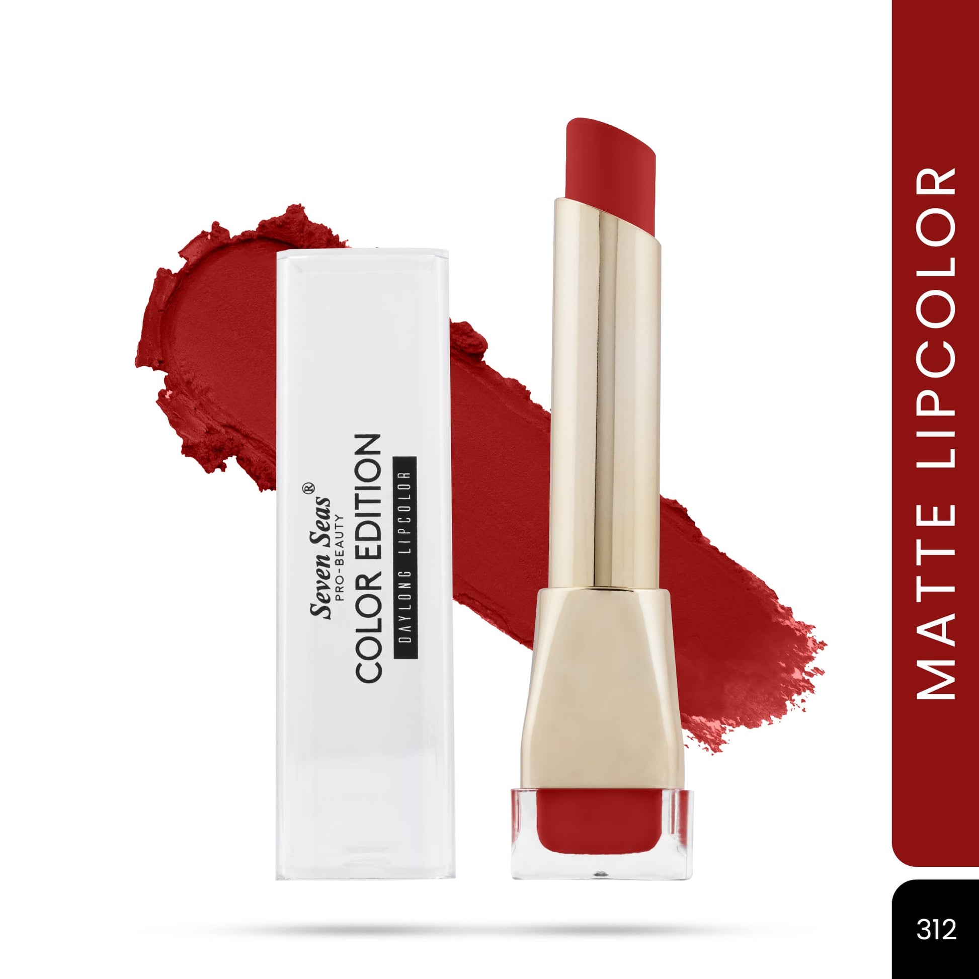 Seven Seas Color Edition Matte Lipstick | Highly Pigmented | Long Lasting | Waterproof | Smudgeproof | Single Coat Application | Lipstick for Women - Seven Seas Cosmetics