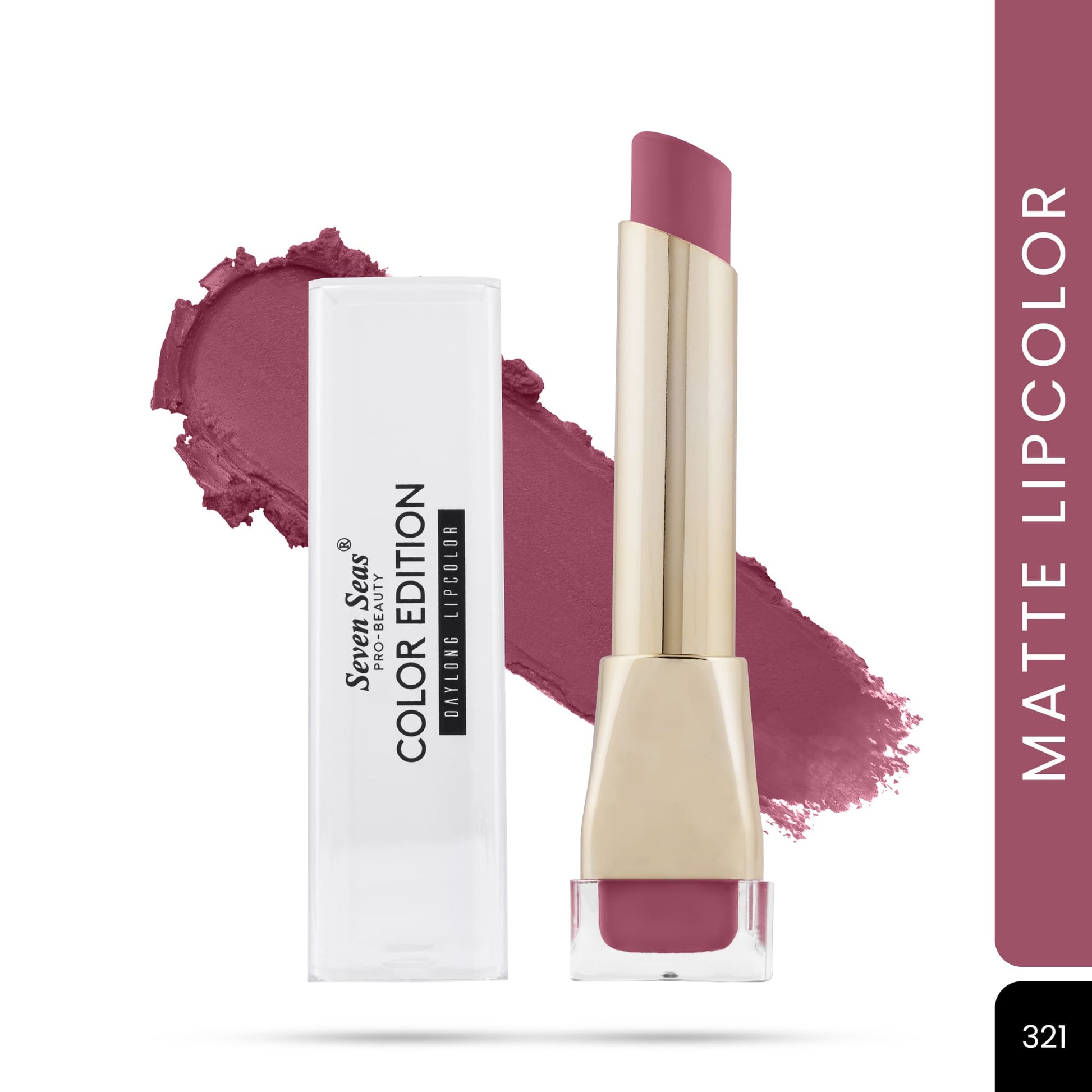 Seven Seas Color Edition Matte Lipstick | Highly Pigmented | Long Lasting | Waterproof | Smudgeproof | Single Coat Application | Lipstick for Women - Seven Seas Cosmetics