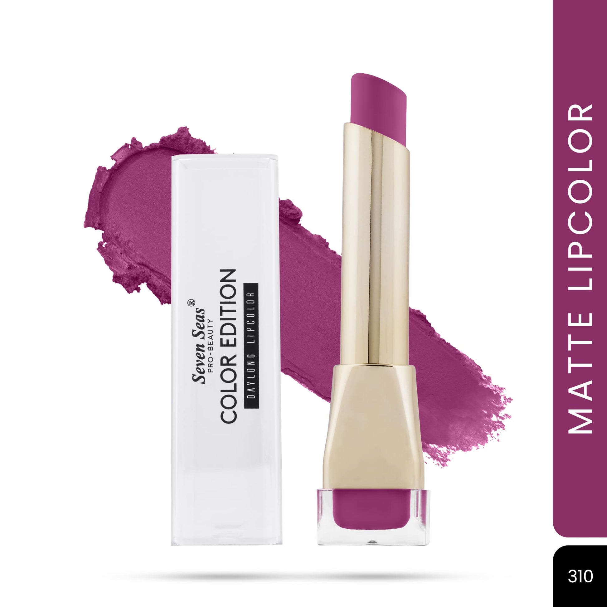 Seven Seas Color Edition Matte Lipstick | Highly Pigmented | Long Lasting | Waterproof | Smudgeproof | Single Coat Application | Lipstick for Women - Seven Seas Cosmetics