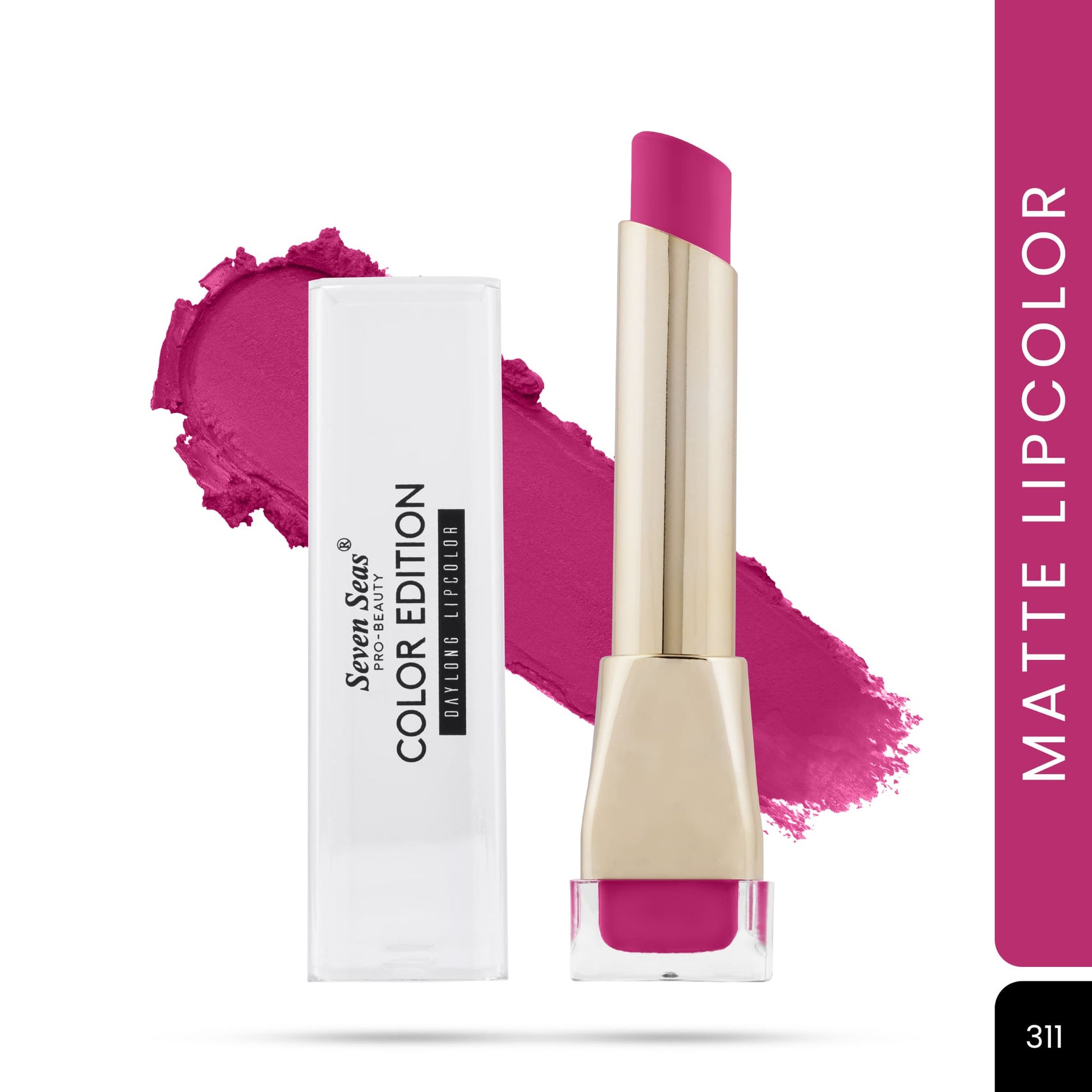 Seven Seas Color Edition Matte Lipstick | Highly Pigmented | Long Lasting | Waterproof | Smudgeproof | Single Coat Application | Lipstick for Women - Seven Seas Cosmetics