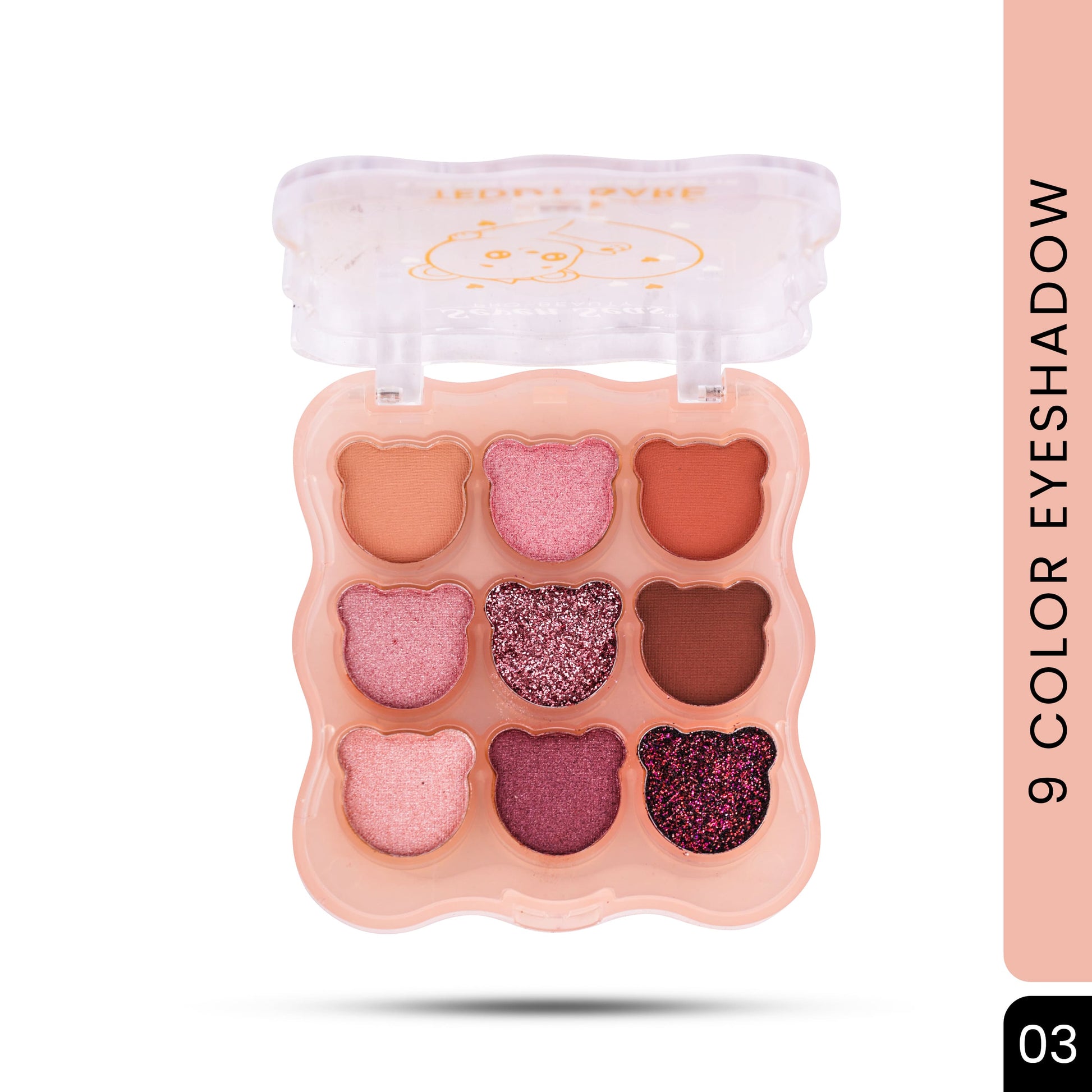 Seven Seas Teddy Bare 9 Colors Eyeshadow Palette | Shimmer & Matte Finish Highly Pigmented Eyeshadow Palette | 9 Shades | Easy To Blend Eyeshadow - Seven Seas Cosmetics