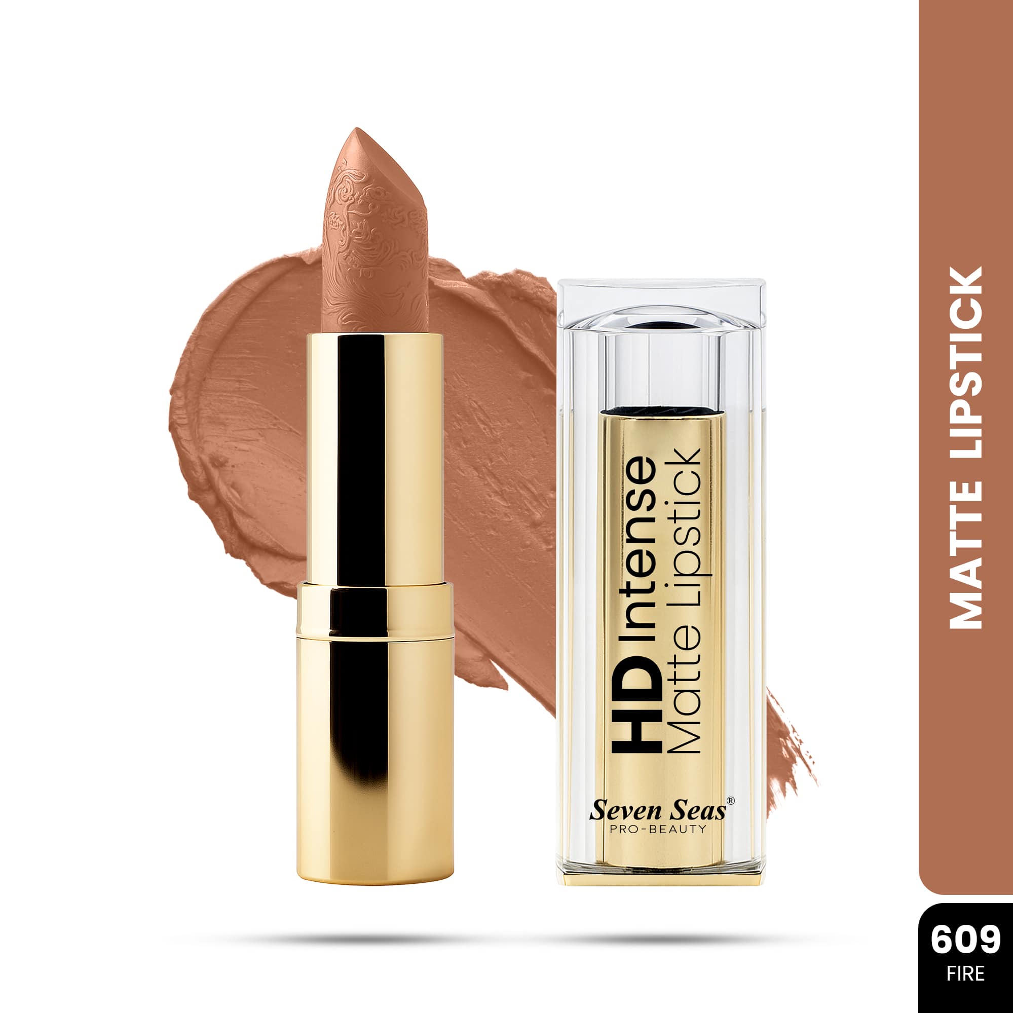 Seven Seas HD Intense Matte Lipstick | Non-Transfer | Lipstick For Women (607-Dark Coffee, 3.5G) - Seven Seas Cosmetics