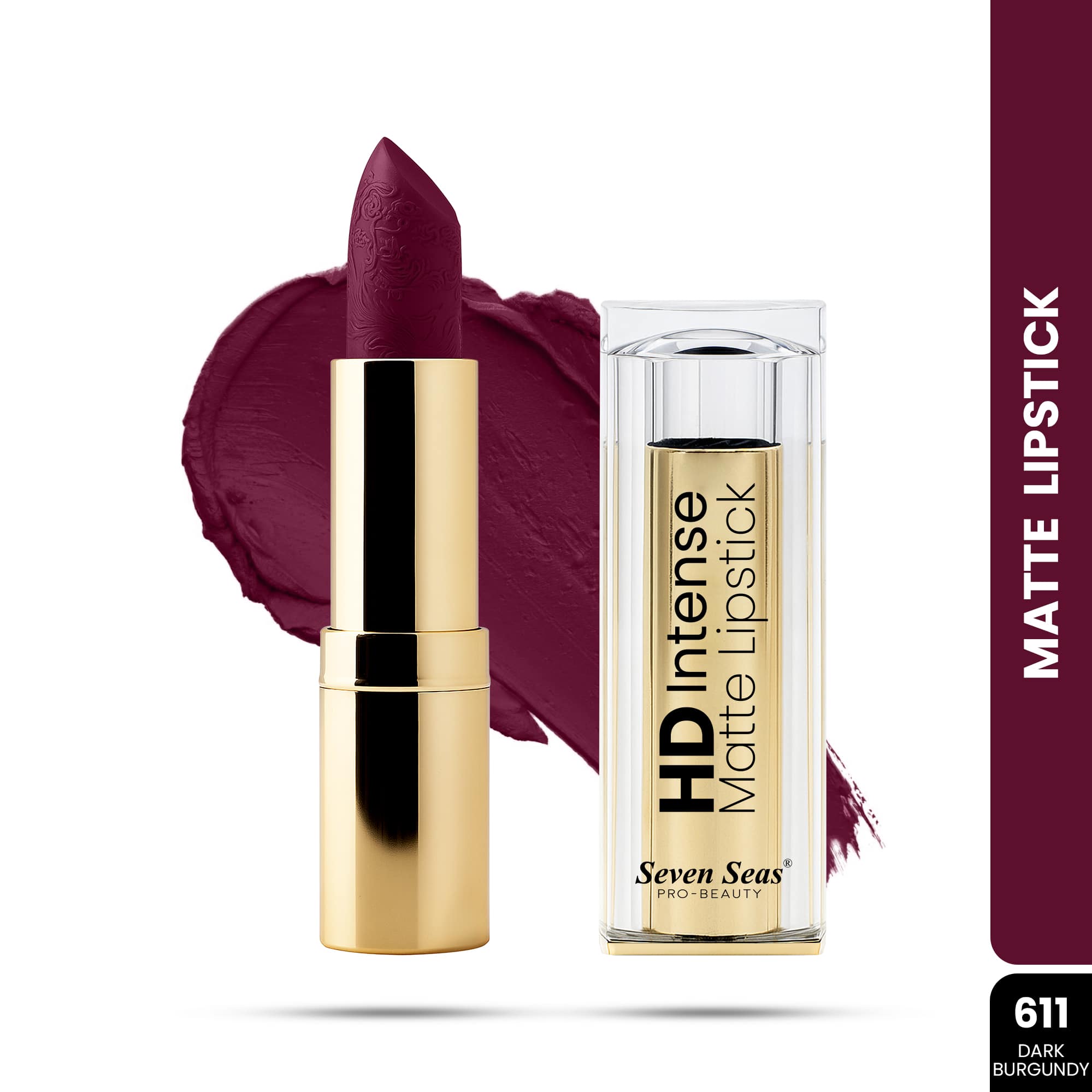 Seven Seas HD Intense Matte Lipstick | Non-Transfer | Lipstick For Women (607-Dark Coffee, 3.5G) - Seven Seas Cosmetics