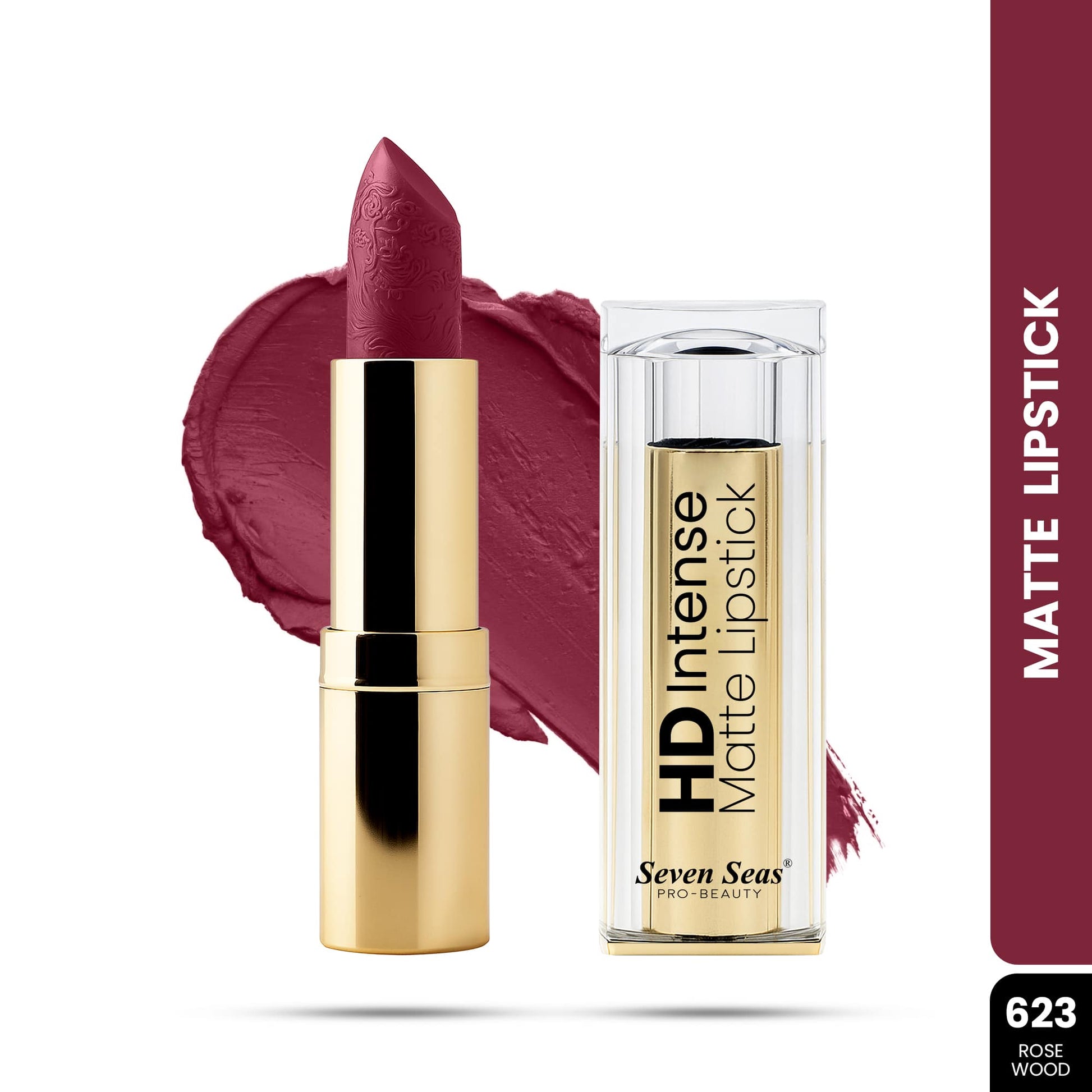 Seven Seas HD Intense Matte Lipstick | Non-Transfer | Lipstick For Women (607-Dark Coffee, 3.5G) - Seven Seas Cosmetics