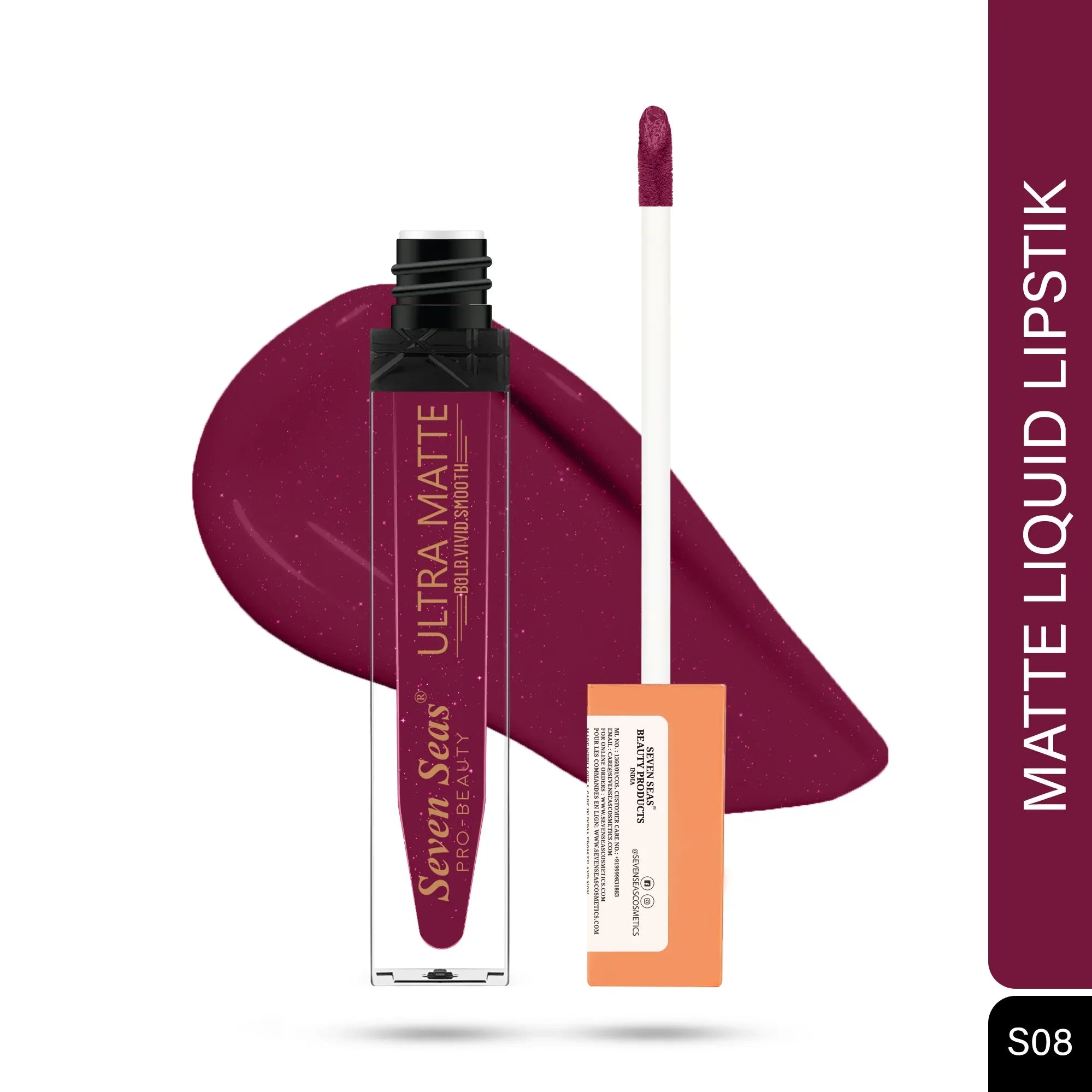 Ultra Matte Liquid Lipstick | High Pigment, Long Lasting Wear - Seven Seas Cosmetics