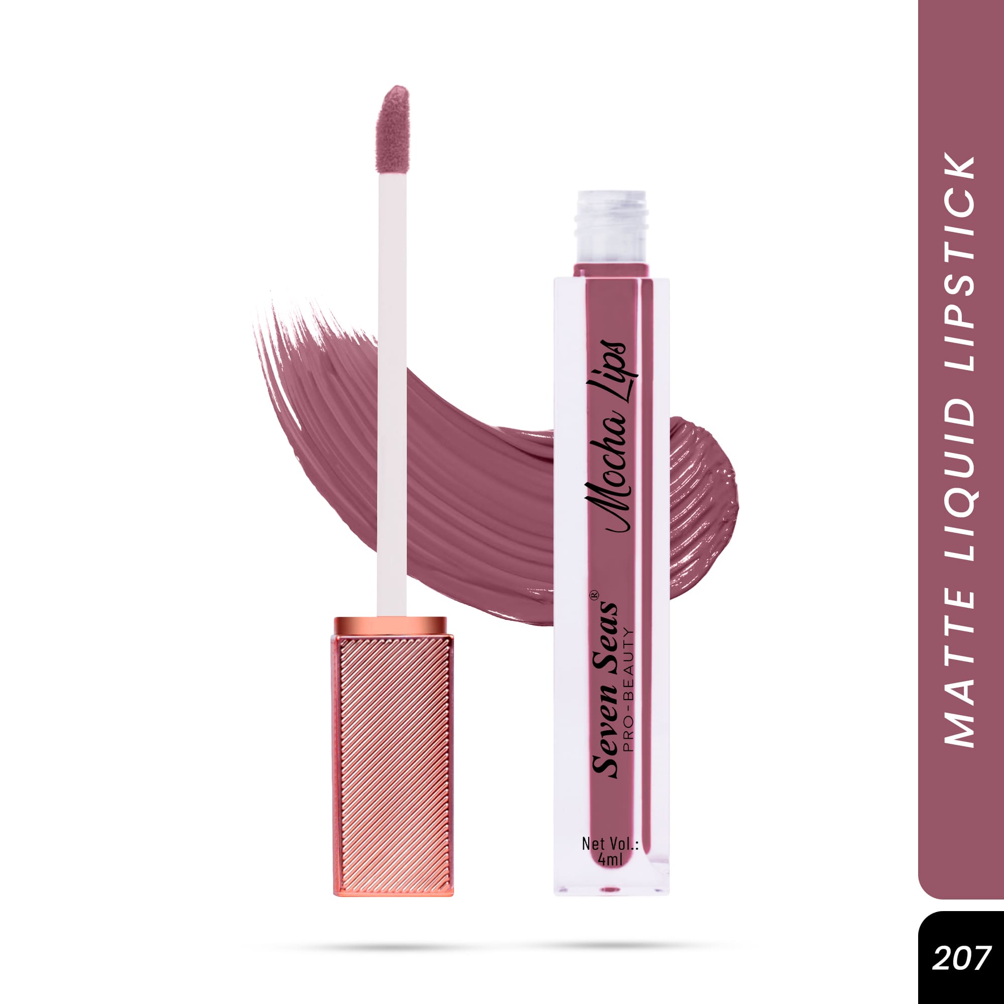 Seven Seas Mocha Lips Matte Liquid Lipstick | Non-Transfer Liquid Lipstick | 12 Hours Long Lasting | Highly Pigmented | Intense Color Payoff | Smudgeproof Liquid Lipstick for Women - Seven Seas Cosmetics