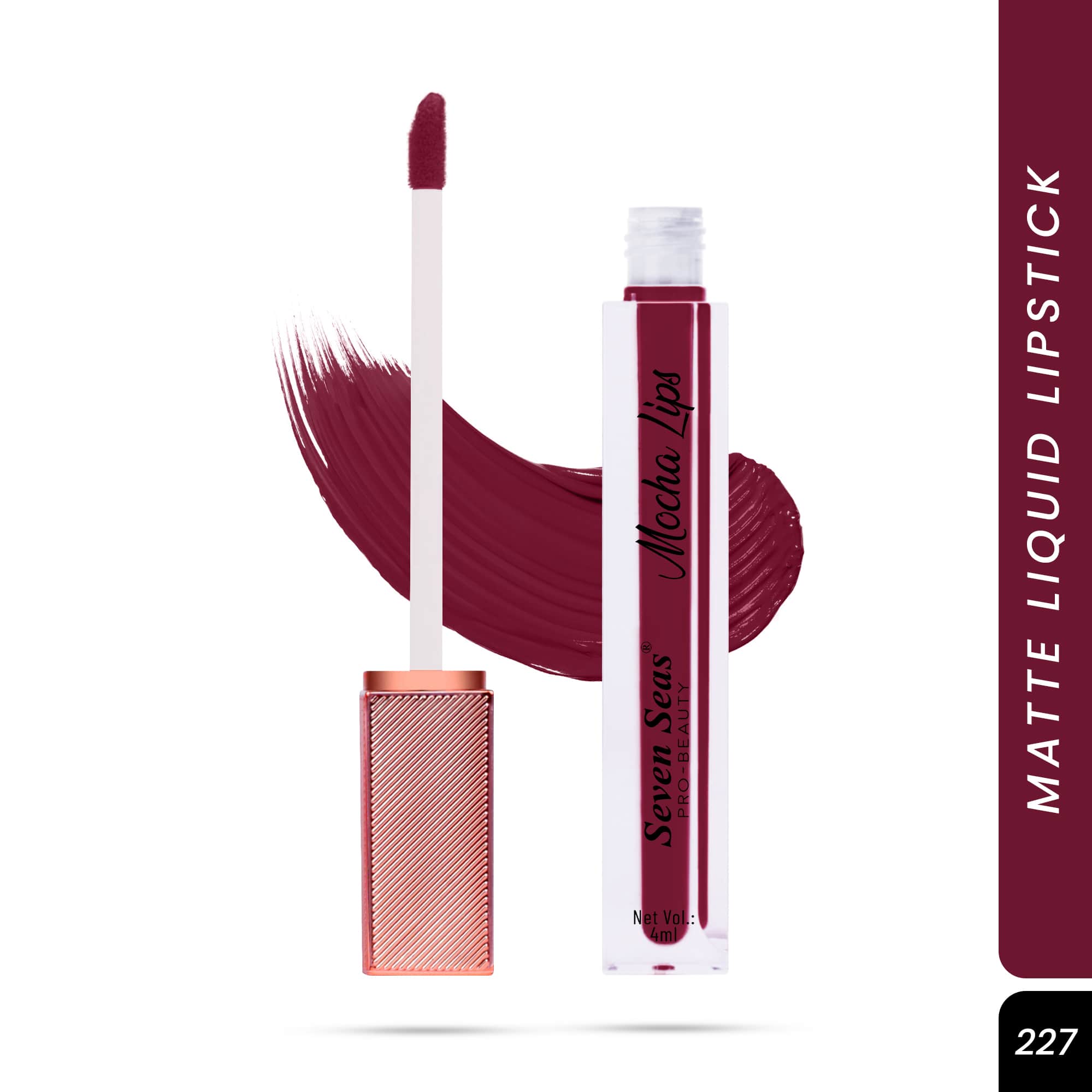 Seven Seas Mocha Lips Matte Liquid Lipstick | Non-Transfer Liquid Lipstick | 12 Hours Long Lasting | Highly Pigmented | Intense Color Payoff | Smudgeproof Liquid Lipstick for Women - Seven Seas Cosmetics