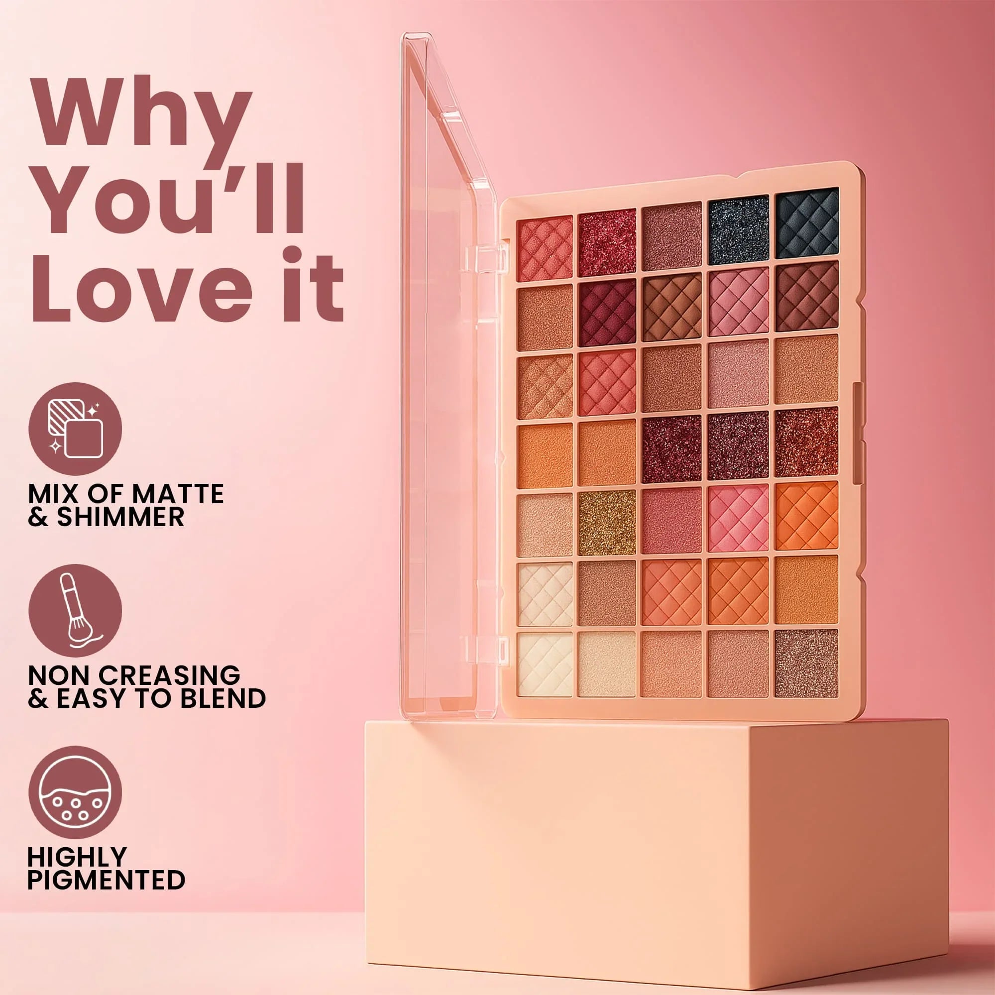 Star Light Party Eyeshadow Palette | 35 Colors Matte, Shimmer & Metallic - Seven Seas Cosmetics