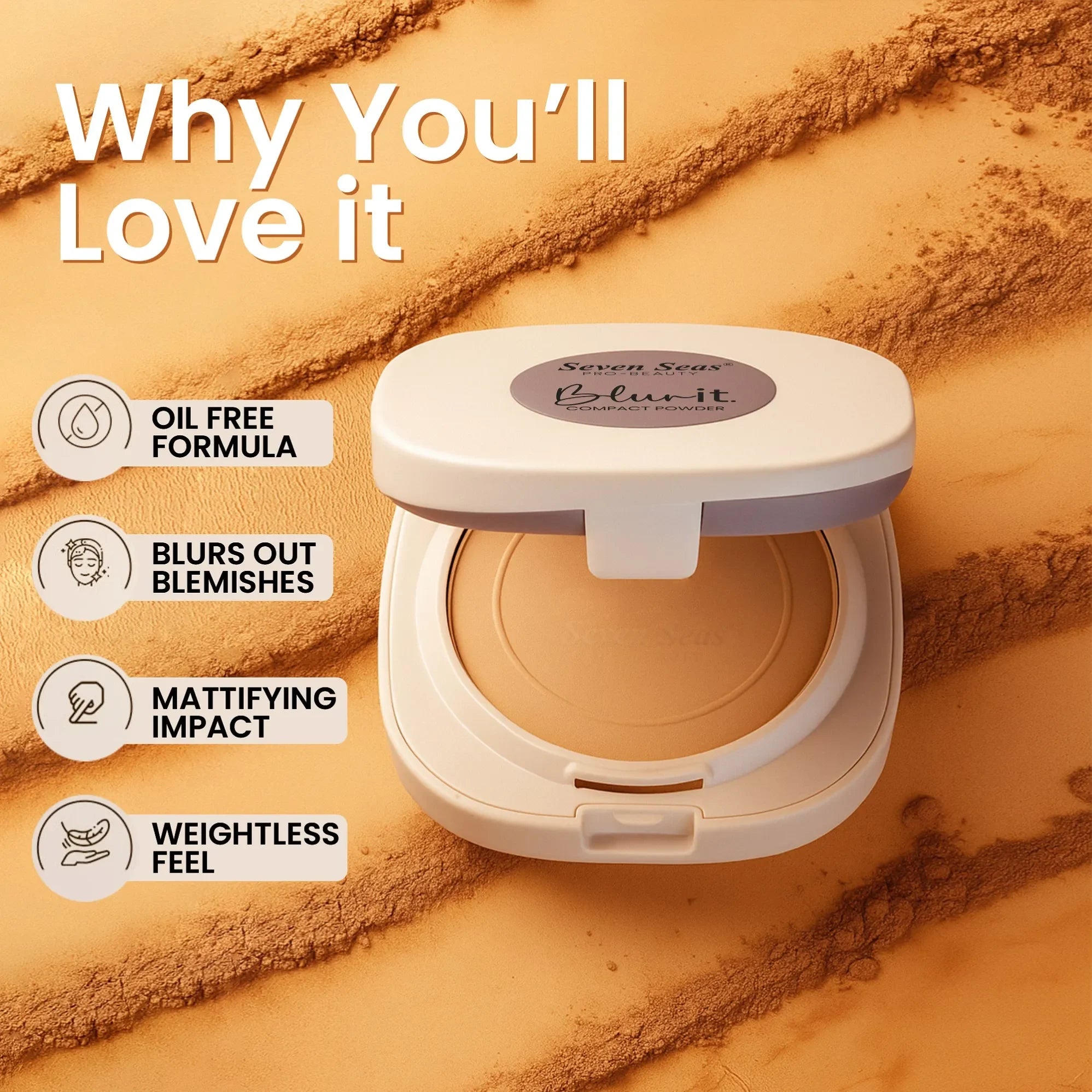 Blur It Compact Powder | Soft Focus Finish - Seven Seas Cosmetics