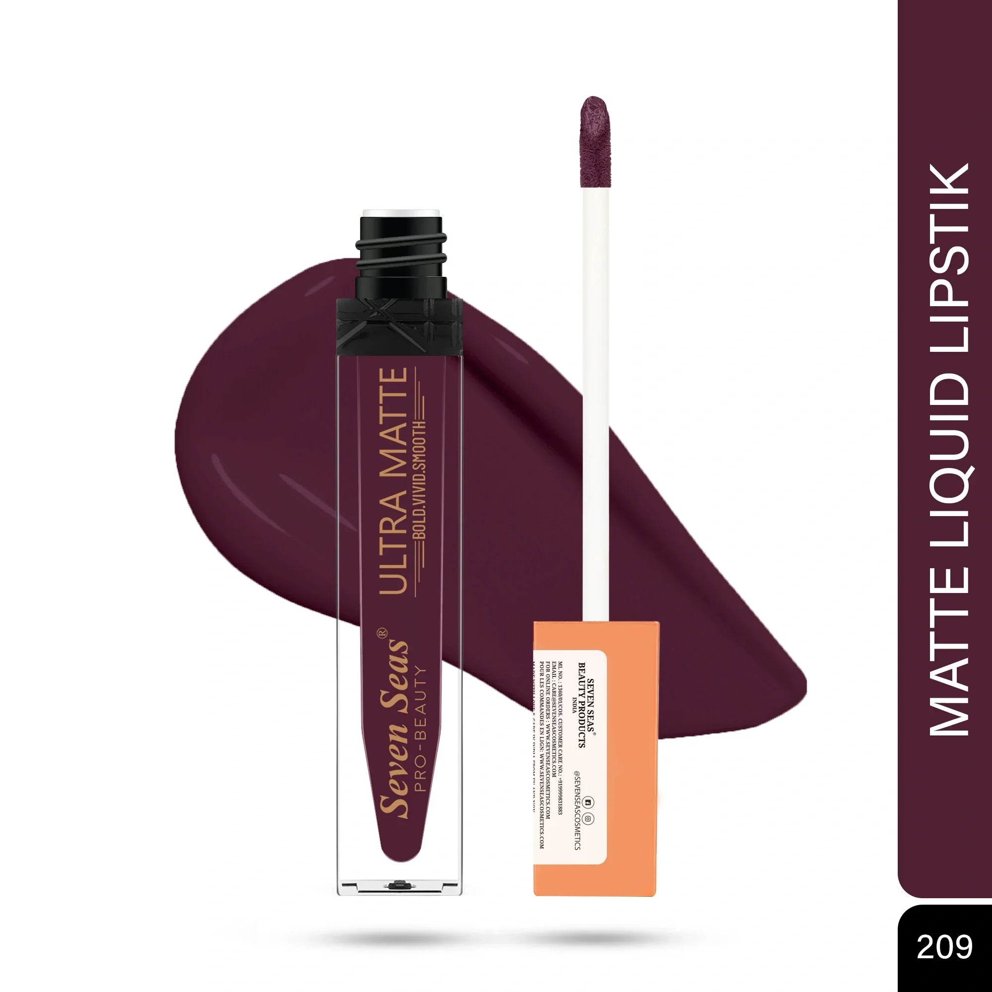Ultra Matte Liquid Lipstick | High Pigment, Long Lasting Wear - Seven Seas Cosmetics