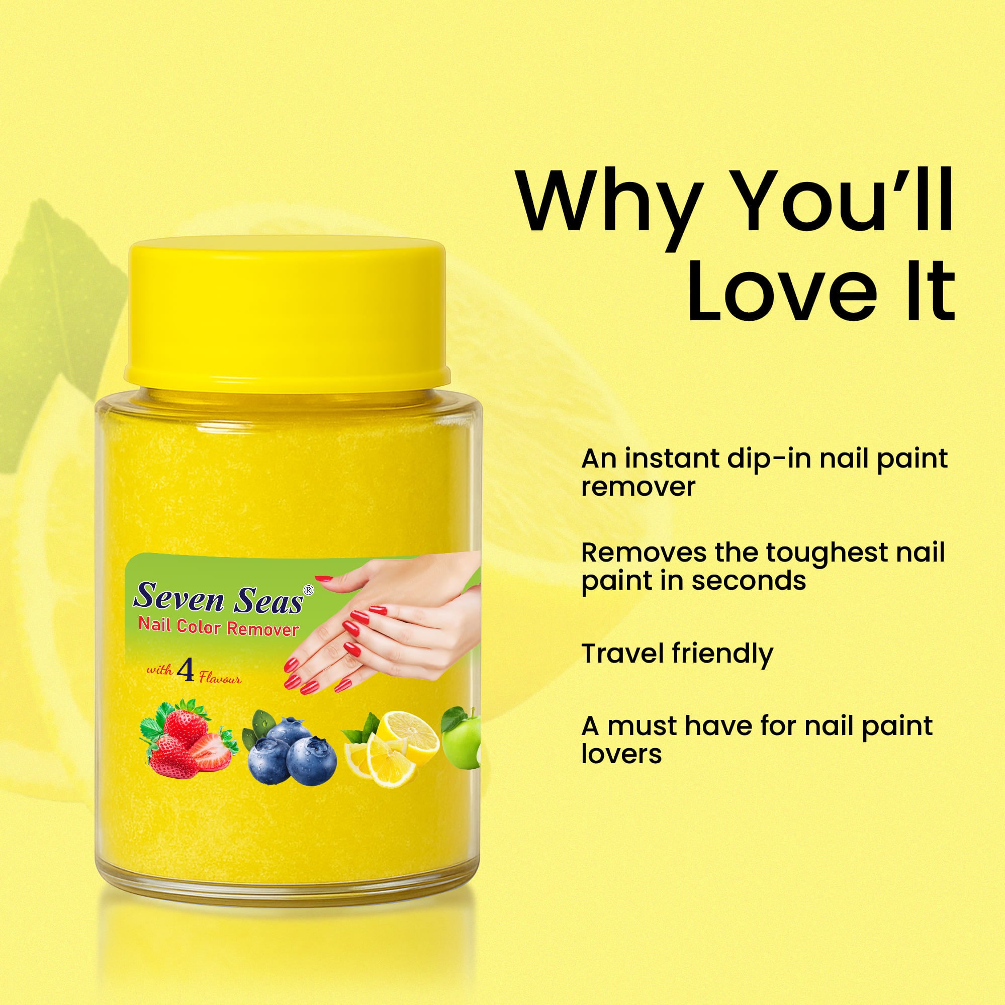 Seven Seas Nail Polish Remover | Quick, Smooth & Safe Removal | 4 Flavour Variants for Everyday Nail Care - Seven Seas Cosmetics