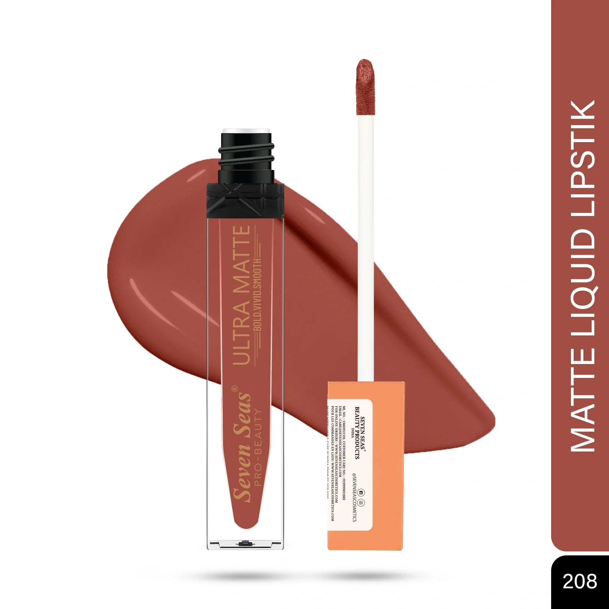 Ultra Matte Liquid Lipstick | High Pigment, Long Lasting Wear - Seven Seas Cosmetics