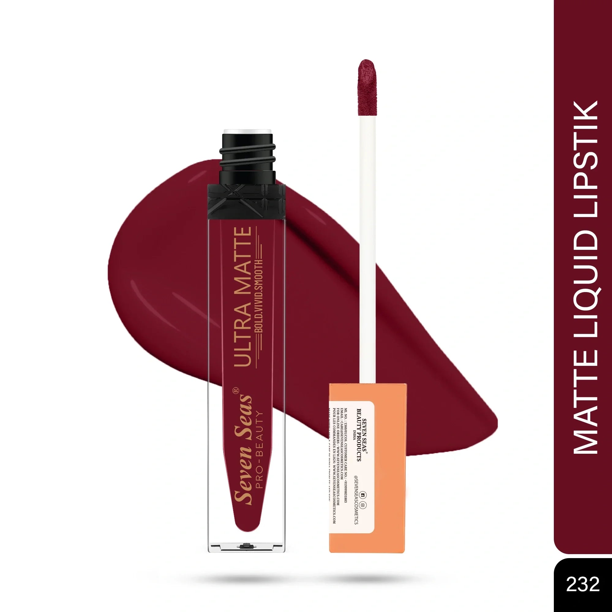 Ultra Matte Liquid Lipstick | High Pigment, Long Lasting Wear - Seven Seas Cosmetics