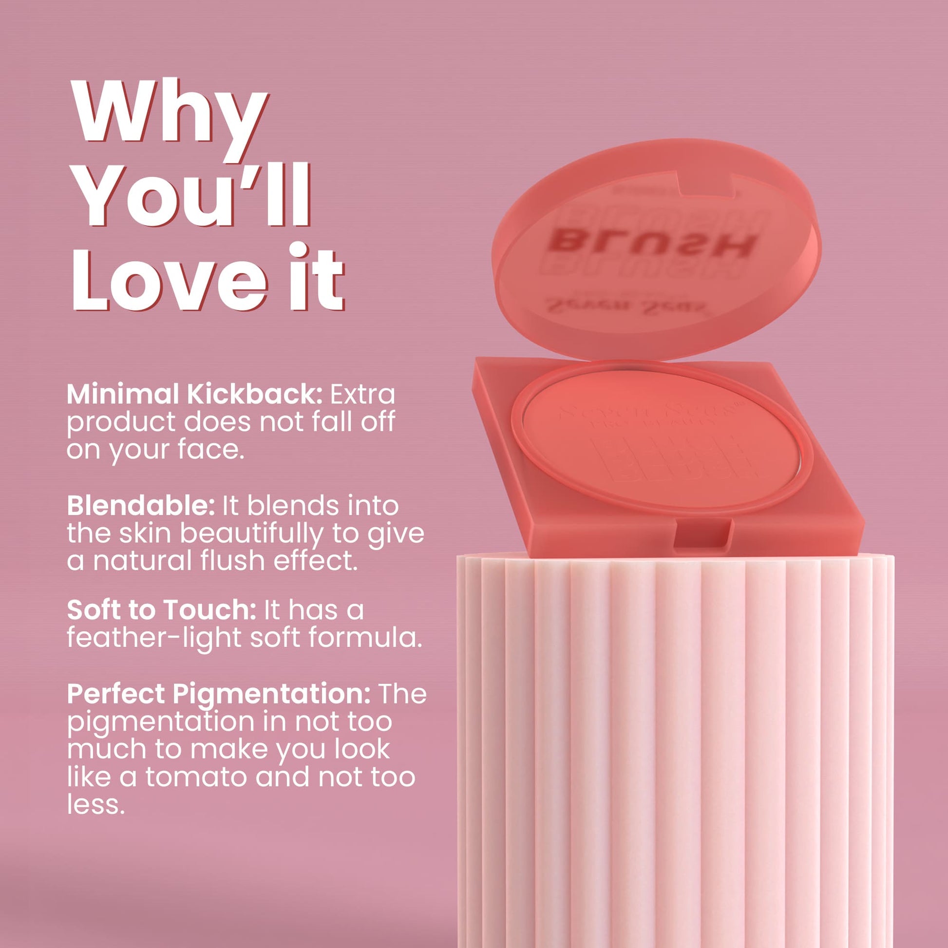 Seven Blusher Eyeshadow | Buildable Coverage | Easy To Blend | Perfect Pigmentation | Blusher Palette With Brush | Long Lasting | Matte Finish | Blusher Powder for Women - Seven Seas Cosmetics
