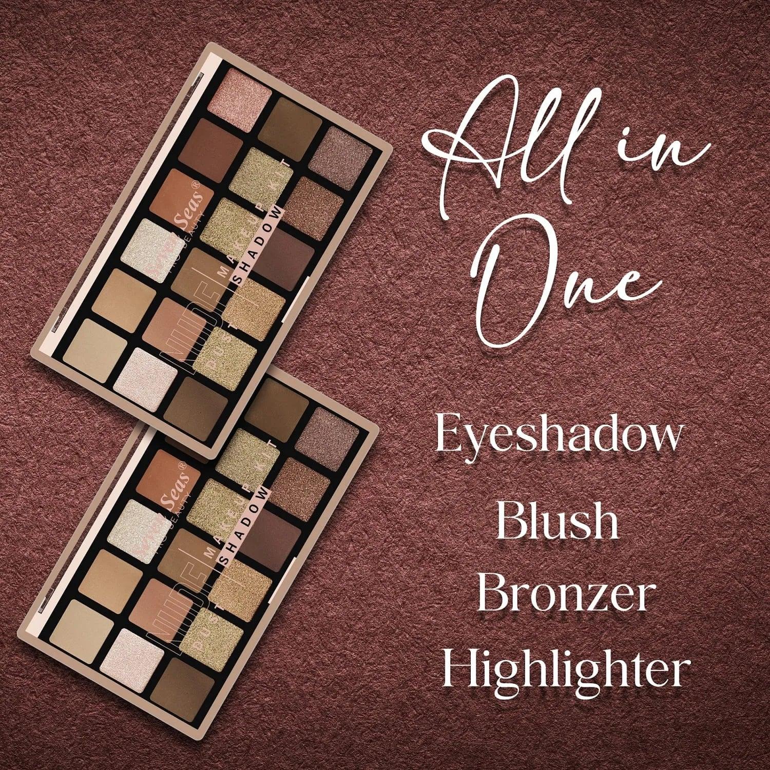 Nude Dust Eyeshadow Palette | Matte & Shimmer Nude Shades - Seven Seas Cosmetics