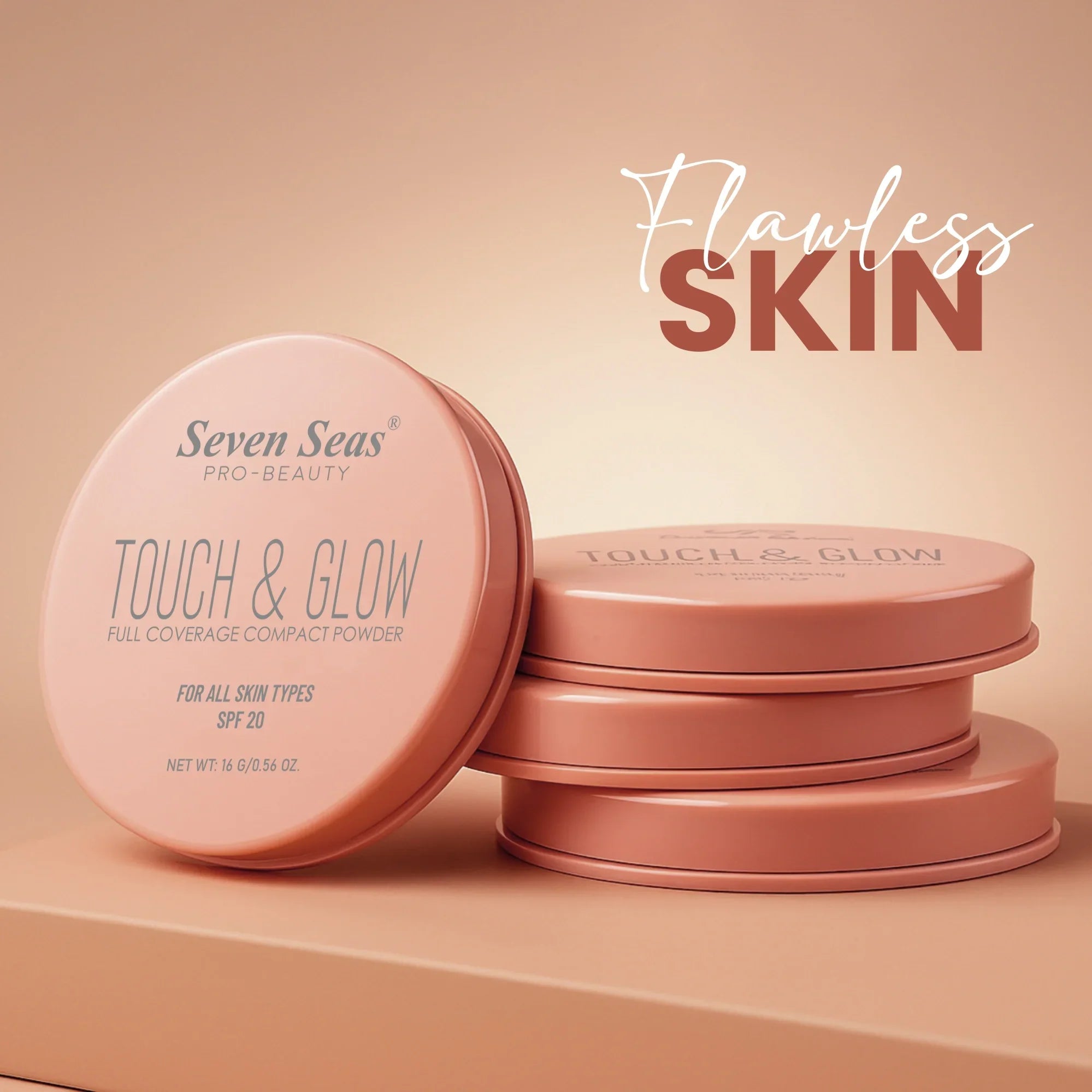 Touch & Glow Full Coverage Compact Powder - Seven Seas Cosmetics