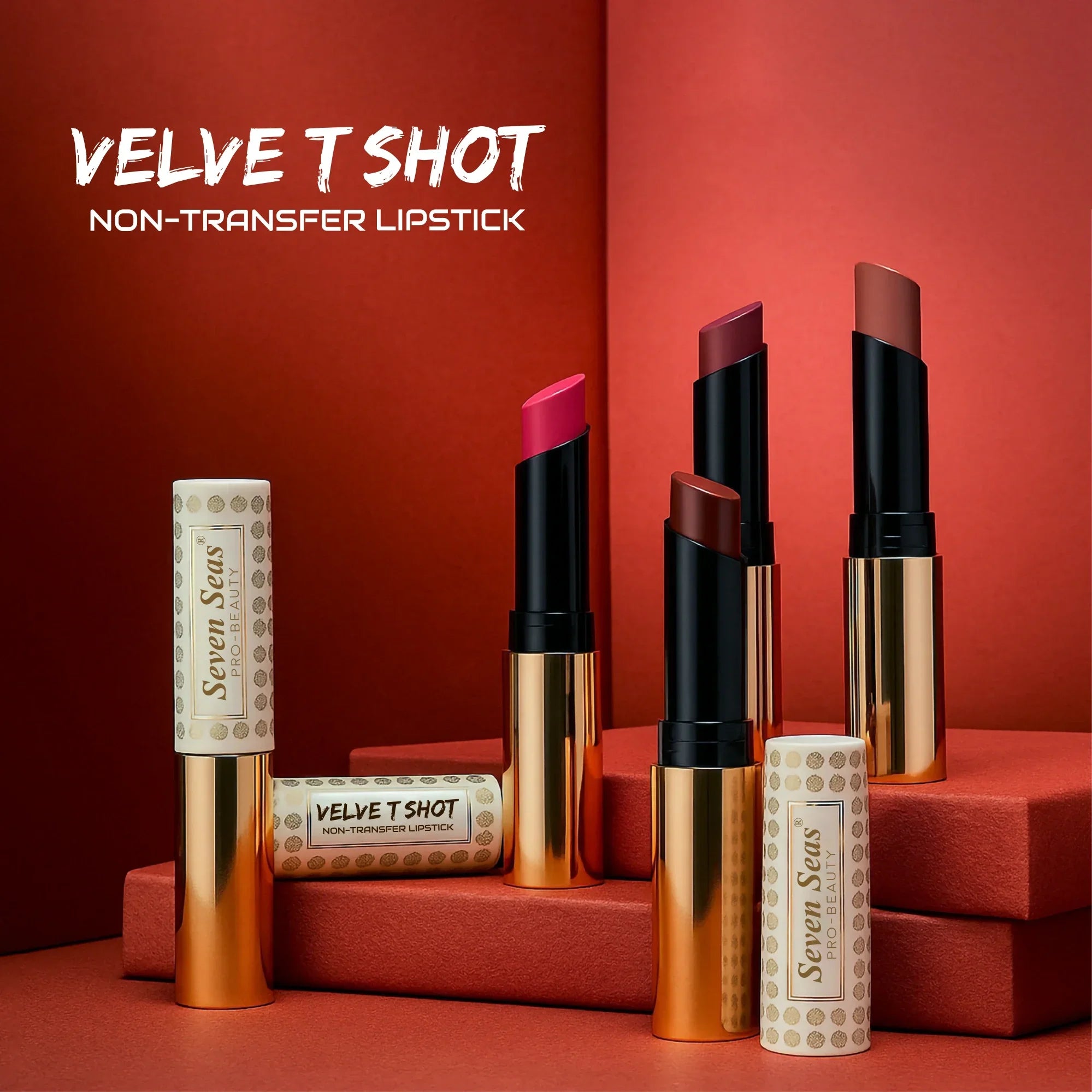 Velvet Shot Non-Transfer Lipstick | 14-Hour Long Lasting & Waterproof - Seven Seas Cosmetics
