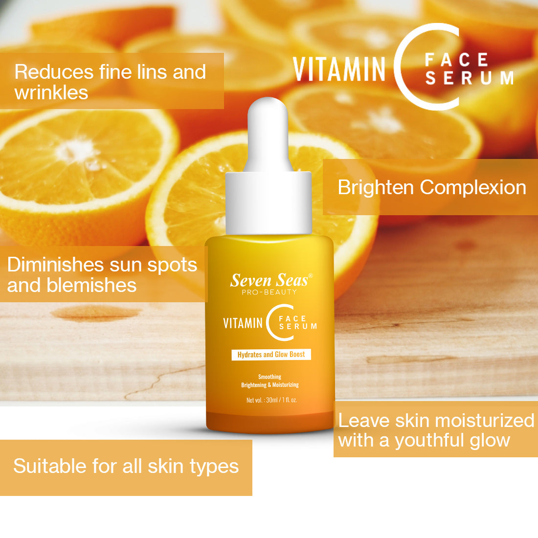 Vitamin C Skin Glow Booster Face Serum - Seven Seas Cosmetics