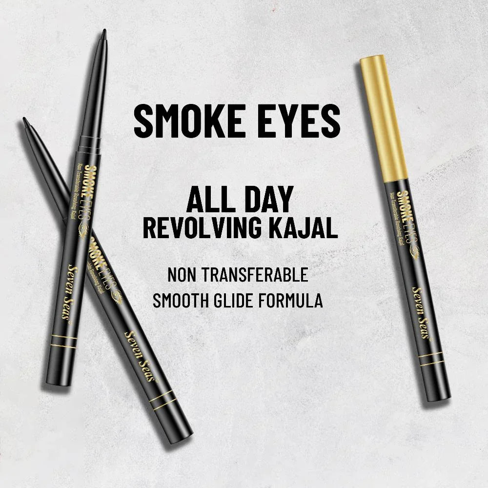 Smoke Eyes Non Transfer Kajal | Long Lasting Smudge-Proof Eye Makeup - Seven Seas Cosmetics