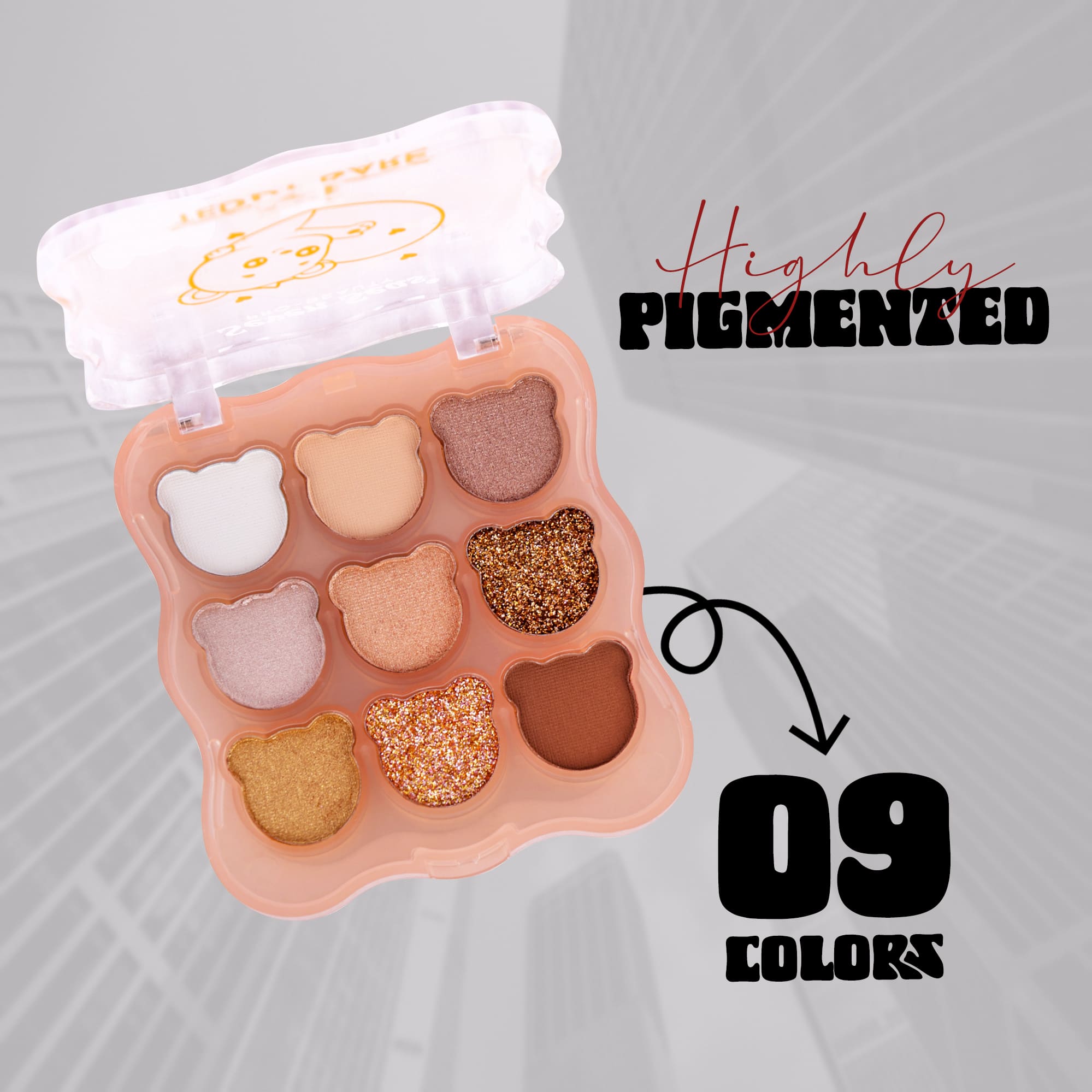 Seven Seas Teddy Bare 9 Colors Eyeshadow Palette | Shimmer & Matte Finish Highly Pigmented Eyeshadow Palette | 9 Shades | Easy To Blend Eyeshadow - Seven Seas Cosmetics