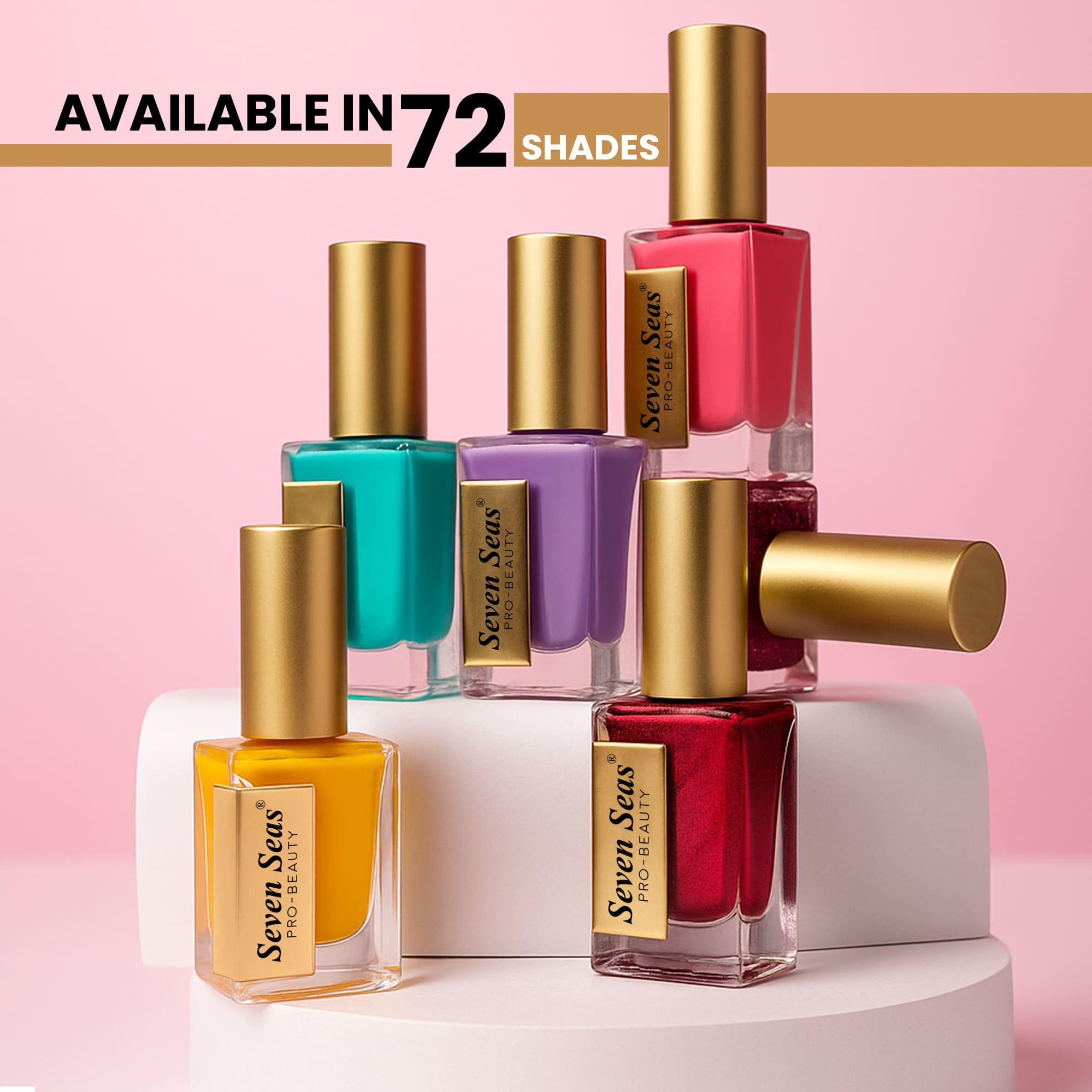 Seven Seas Pro Beauty Nail Paint | 72 Stunning Shades | Long-Lasting, High Gloss, Quick-Dry Formula - Seven Seas Cosmetics