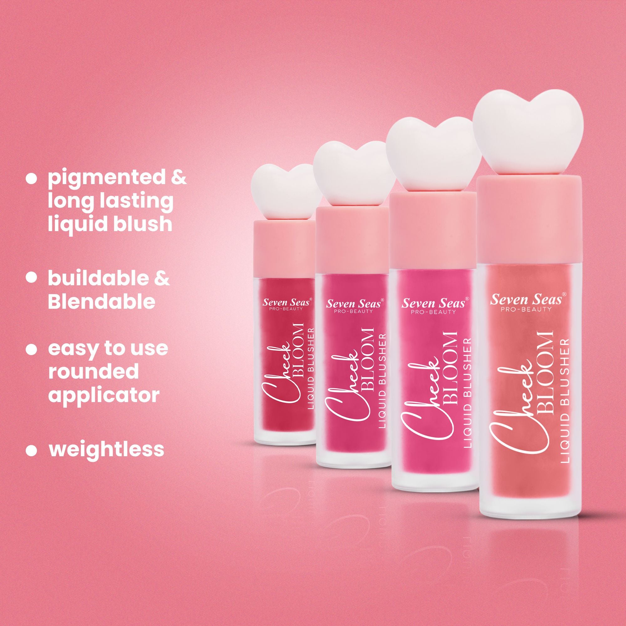 Seven Seas Cheek Bloom Liquid Blusher & Lip Gloss | Highly Pigmented | Long-lasting | Waterproof | Buildable & Blendable | All Skin Types | - Seven Seas Cosmetics