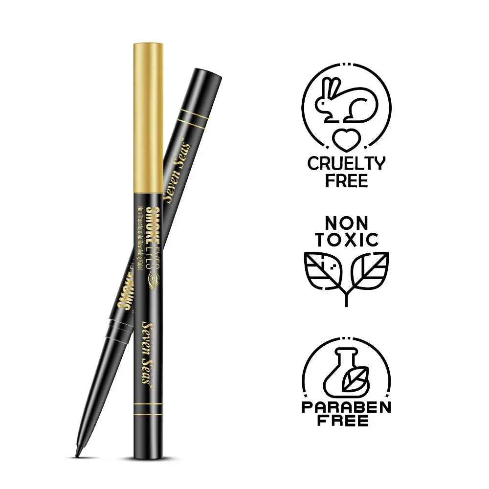 Smoke Eyes Non Transfer Kajal | Long Lasting Smudge-Proof Eye Makeup - Seven Seas Cosmetics