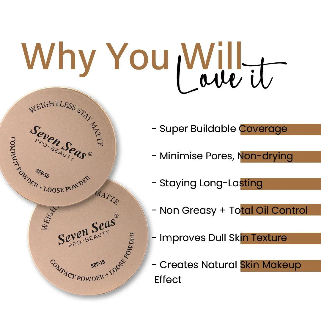 Weightless Stay Matte Compact Powder - Seven Seas Cosmetics