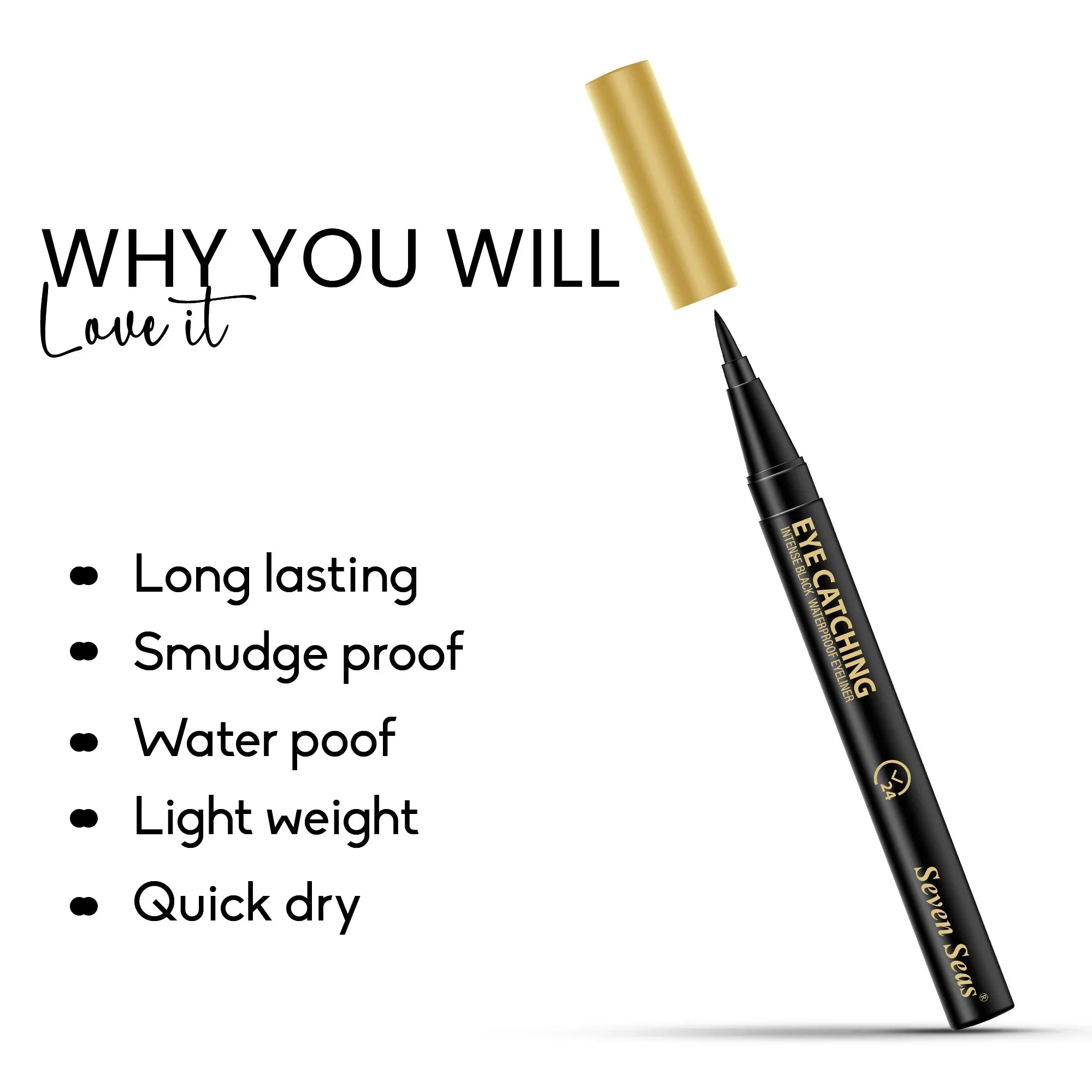 Eye Catching Sketch Eyeliner | Long Lasting Waterproof Eye Makeup - Seven Seas Cosmetics